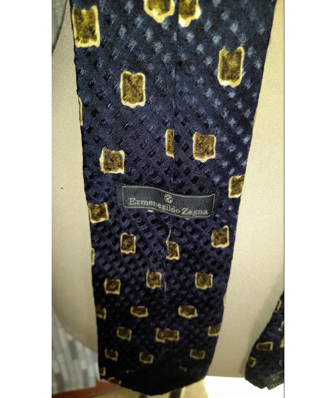 ZEGNA Темно-синий шелковый галстук, фото 5