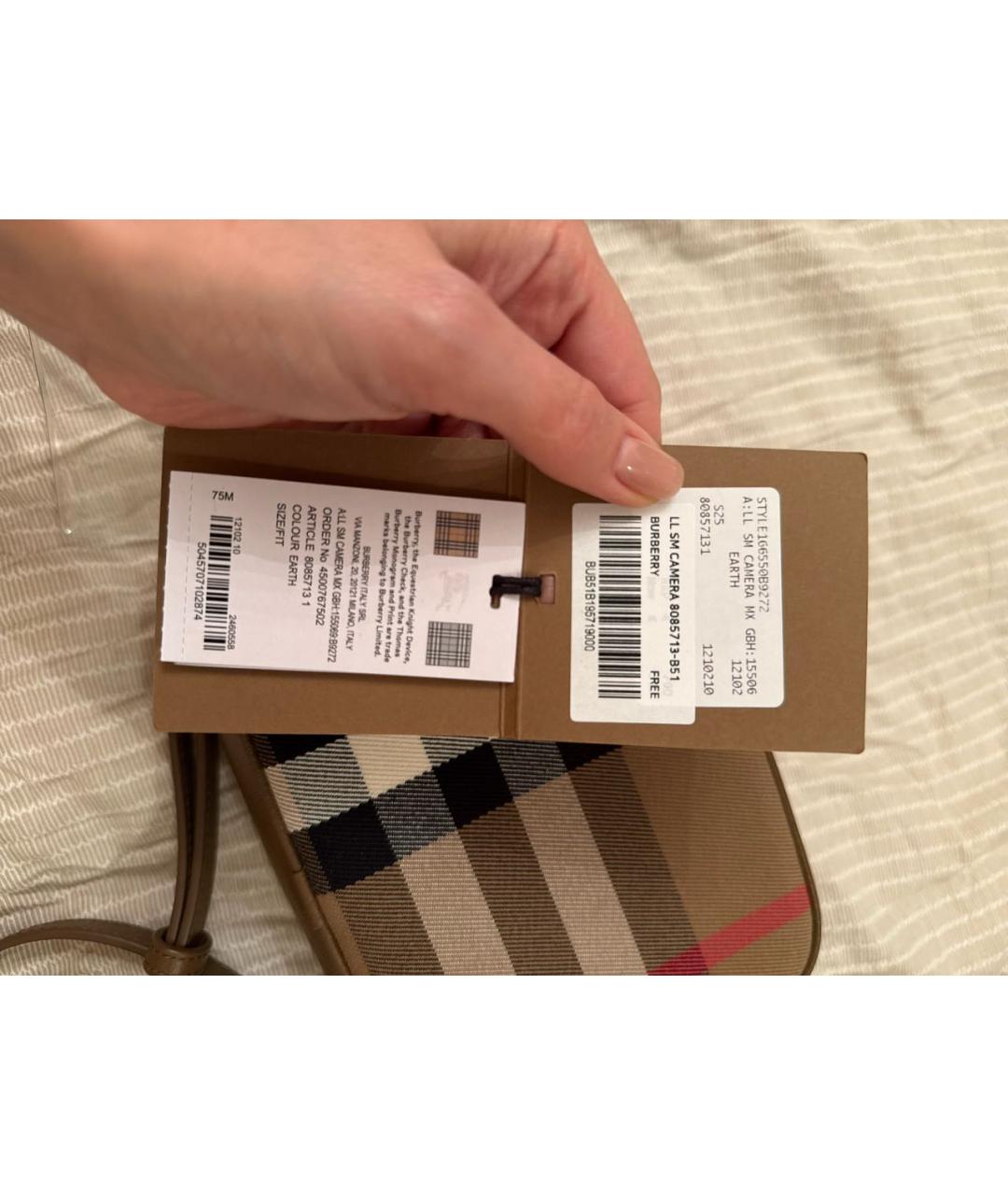 BURBERRY Бежевая кожаная сумка тоут, фото 6