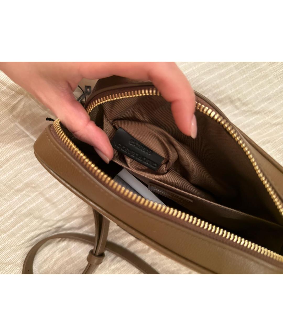 BURBERRY Бежевая кожаная сумка тоут, фото 7