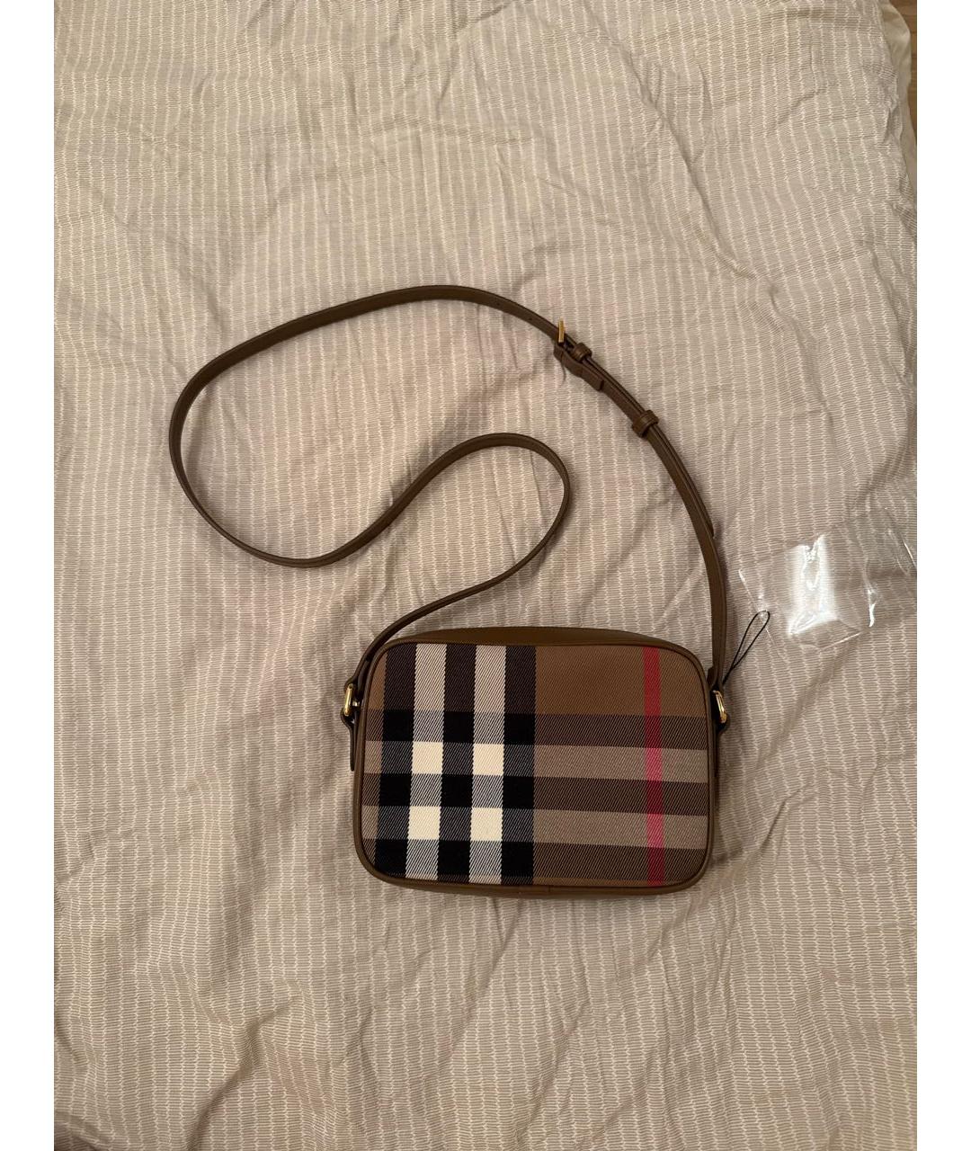 BURBERRY Бежевая кожаная сумка тоут, фото 8