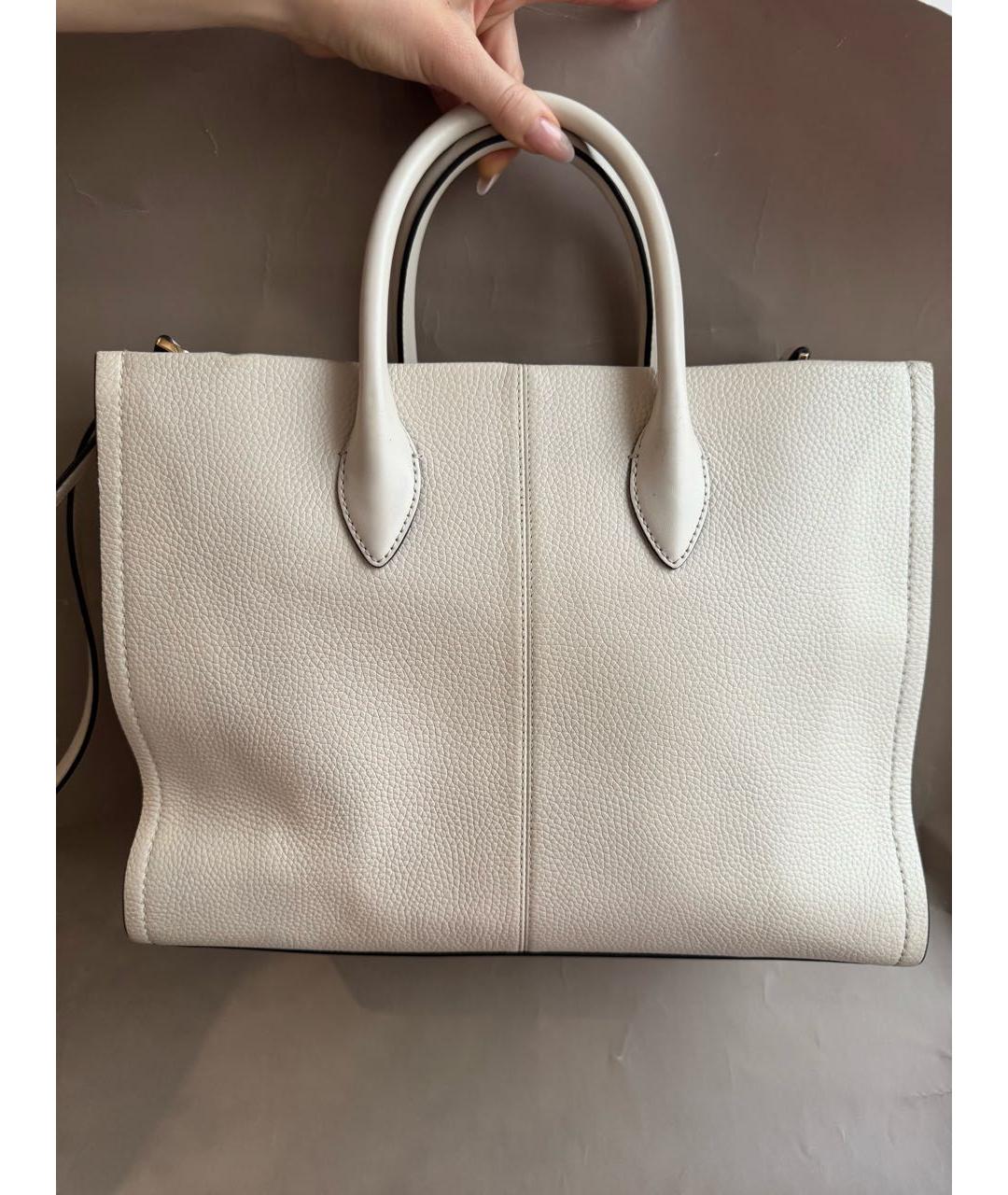 MICHAEL KORS Белая кожаная сумка тоут, фото 4