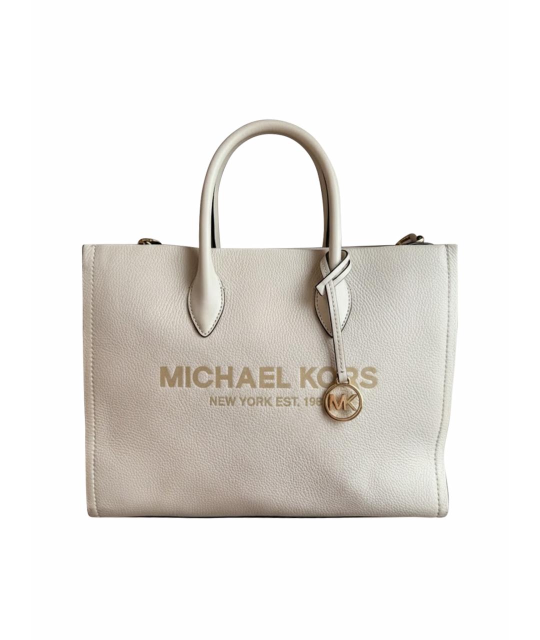 MICHAEL KORS Белая кожаная сумка тоут, фото 1