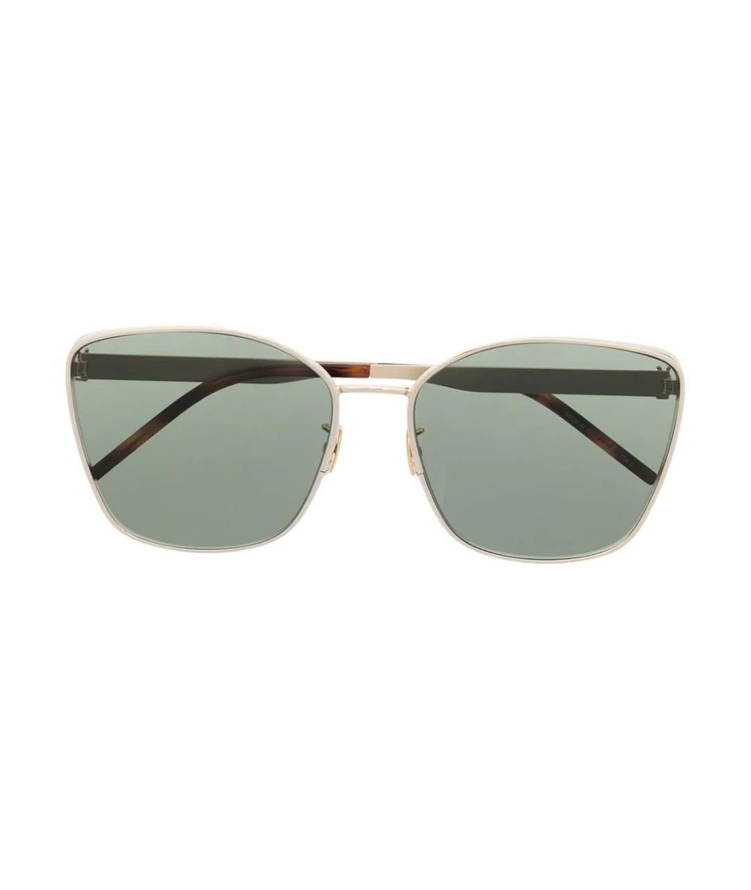 SAINT LAURENT Золотые металлические солнцезащитные очки, фото 2