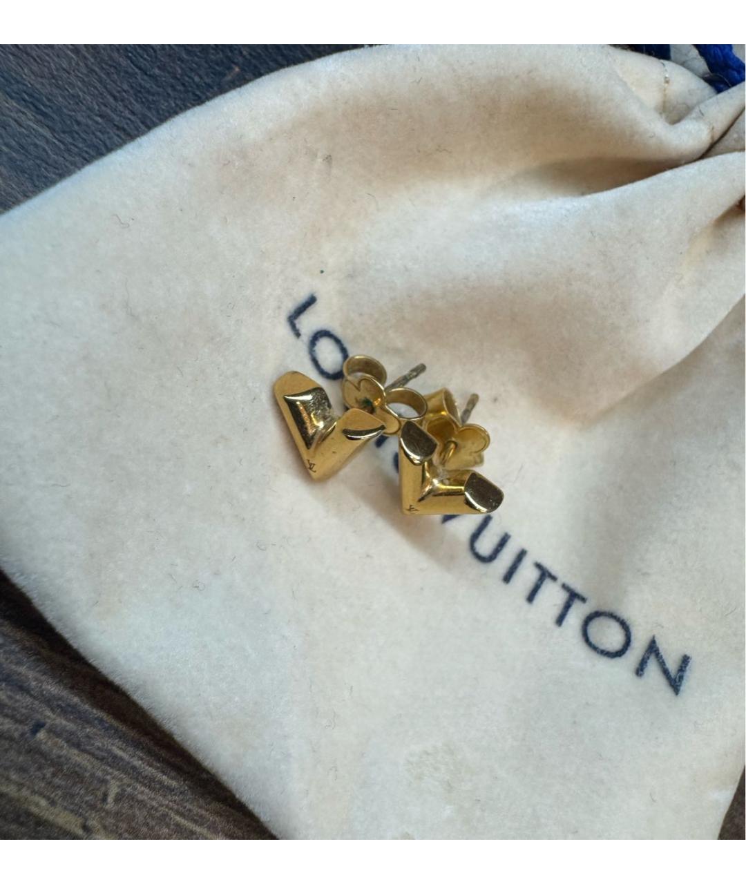 LOUIS VUITTON Золотые металлические серьги, фото 4