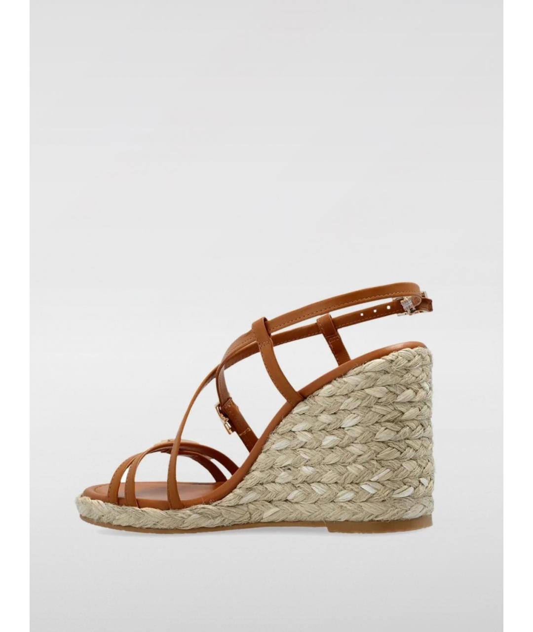 STUART WEITZMAN Коричневые кожаные босоножки, фото 3