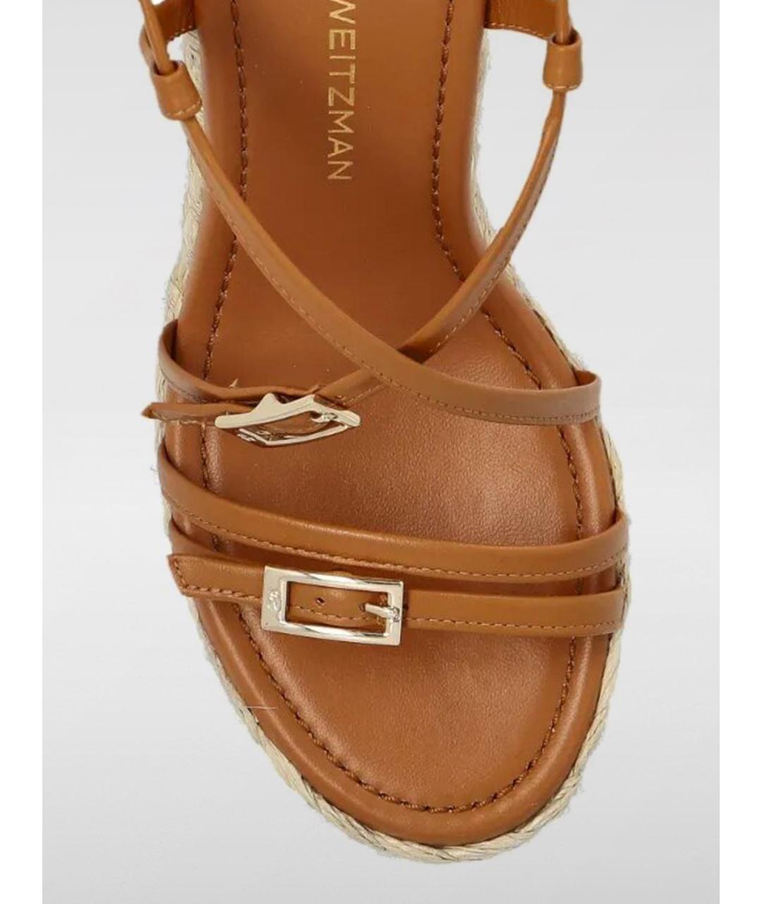STUART WEITZMAN Коричневые кожаные босоножки, фото 4