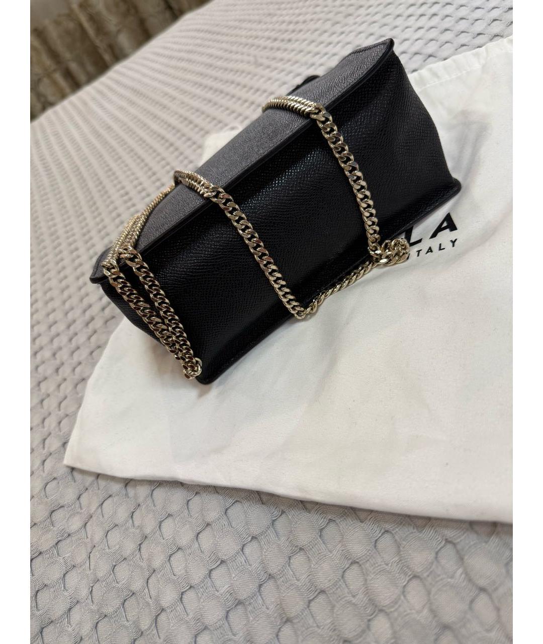 FURLA Черная кожаная сумка через плечо, фото 8