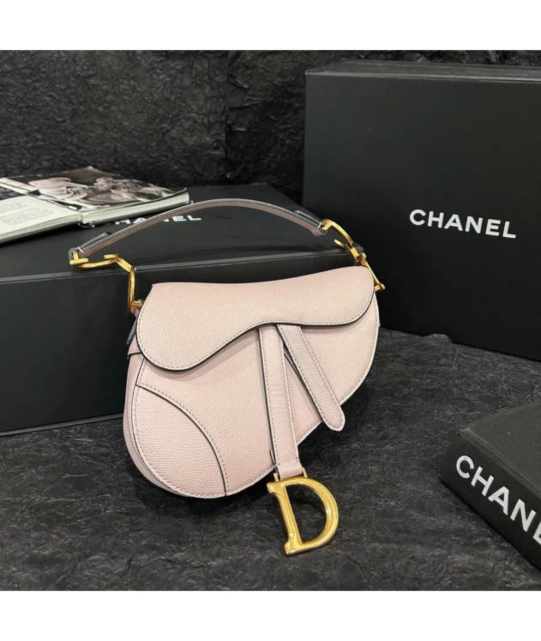 CHRISTIAN DIOR Розовая кожаная сумка с короткими ручками, фото 2