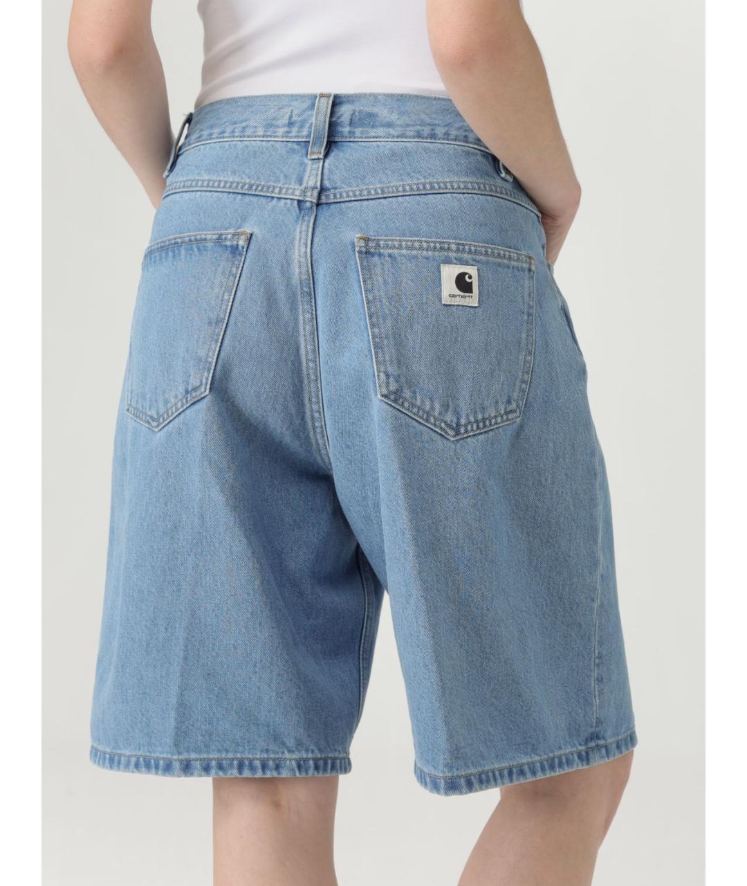 CARHARTT WIP Голубые хлопковые шорты, фото 4