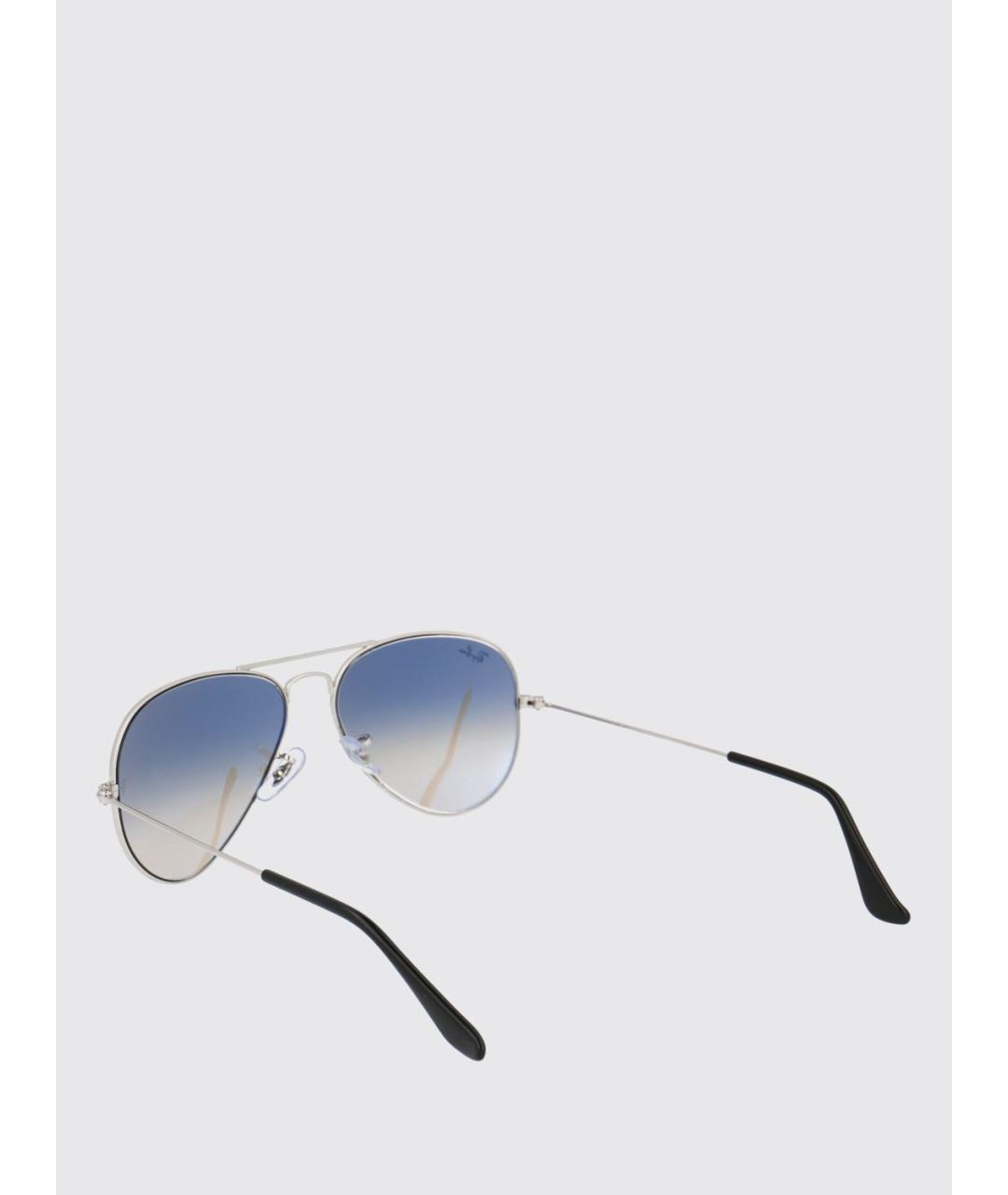RAY BAN Серебряные металлические солнцезащитные очки, фото 3
