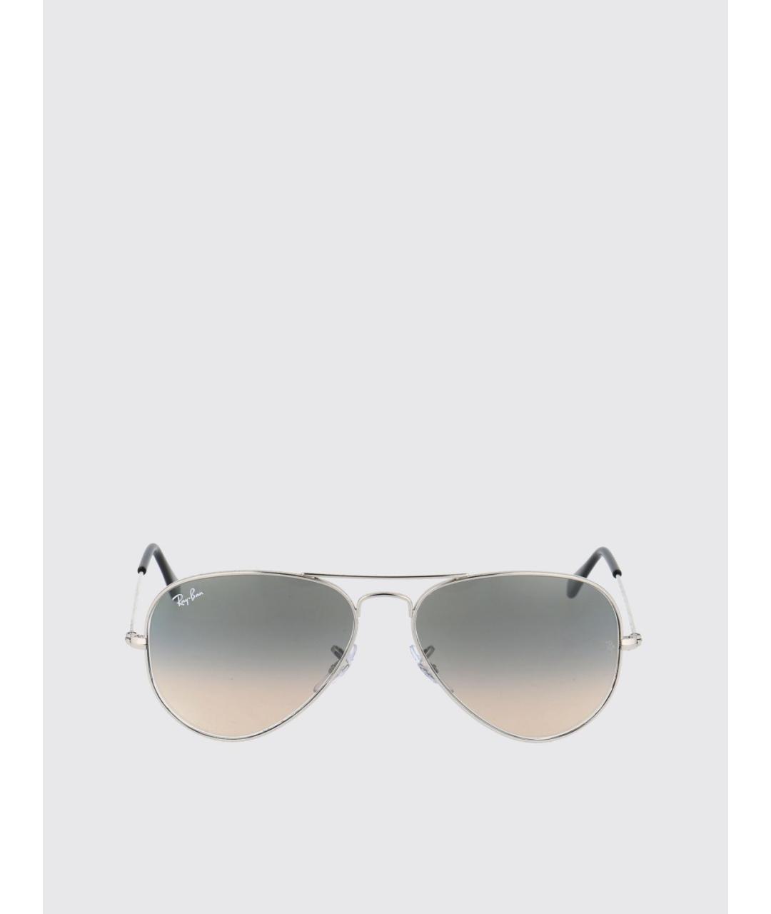 RAY BAN Серебряные металлические солнцезащитные очки, фото 2