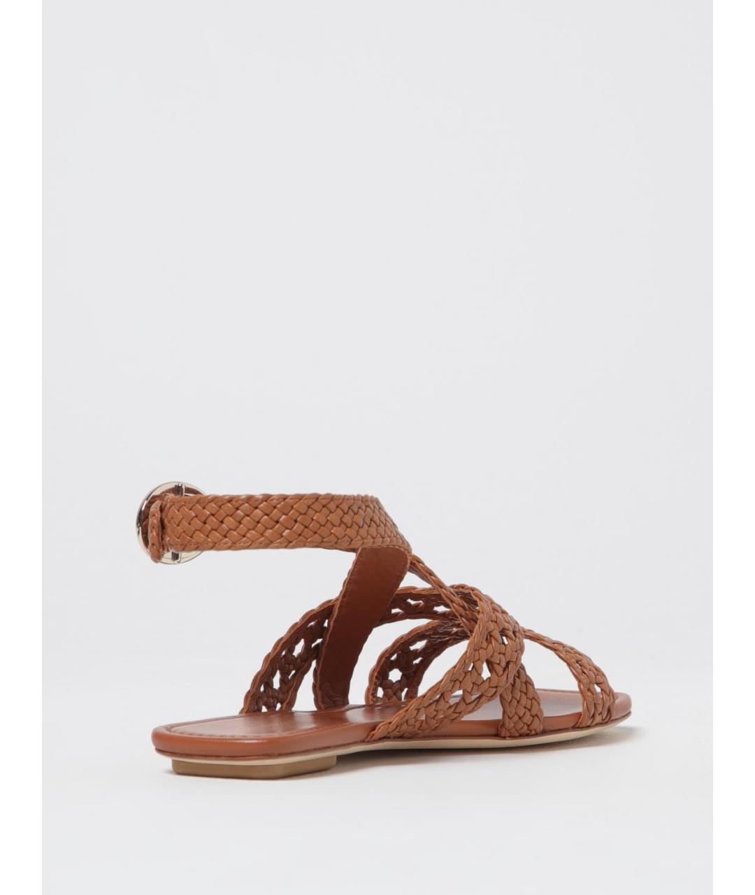 STUART WEITZMAN Коричневые кожаные сандалии, фото 3