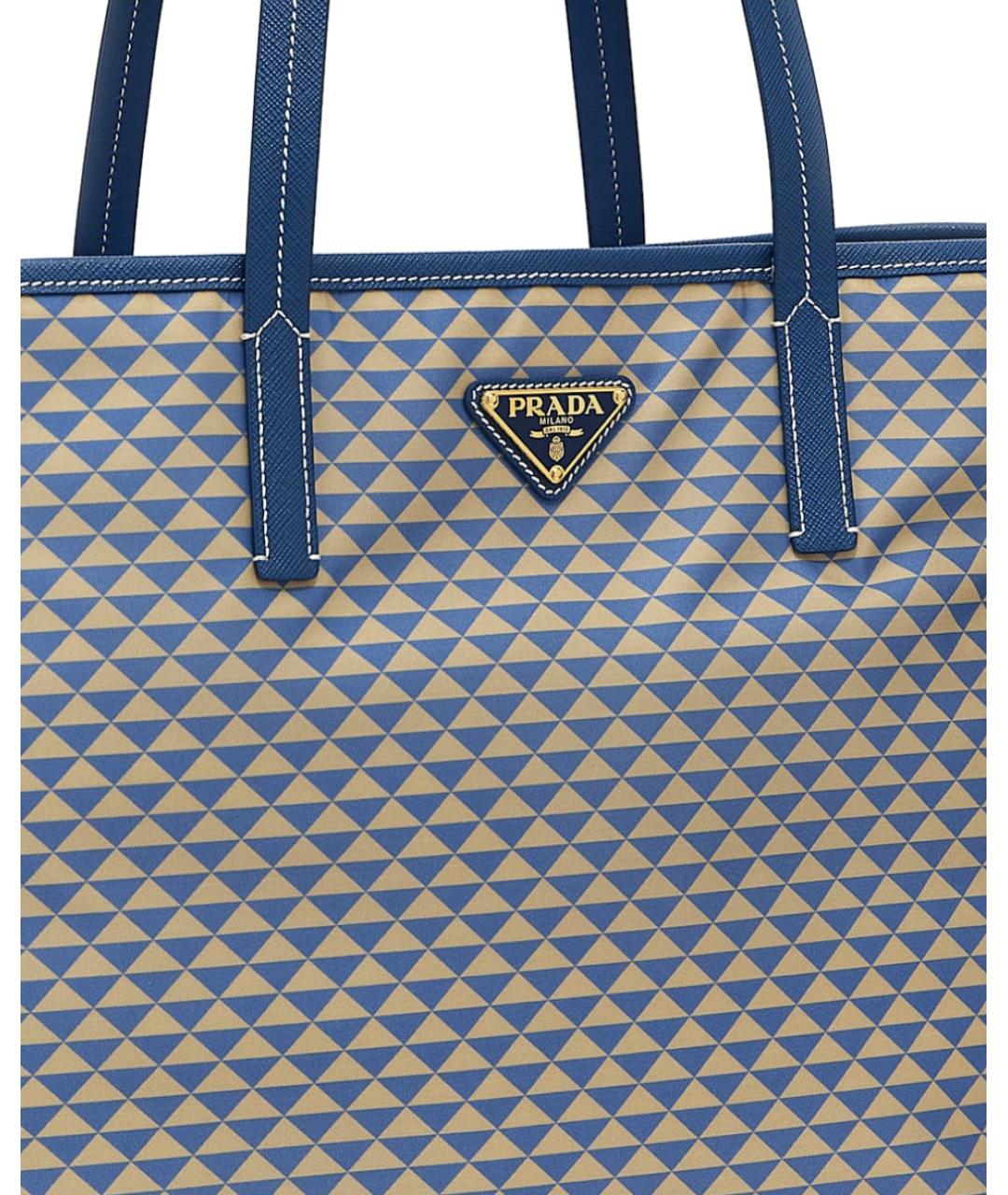 PRADA Синяя синтетическая сумка тоут, фото 3