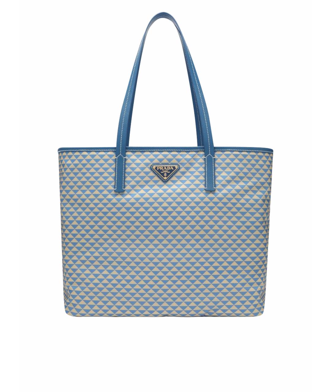 PRADA Синяя синтетическая сумка тоут, фото 1
