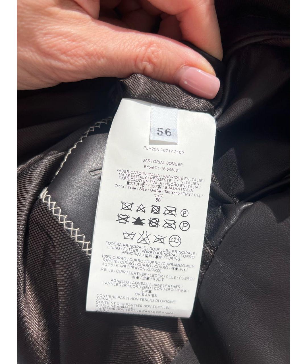 BRIONI Коричневая кожаная куртка, фото 7