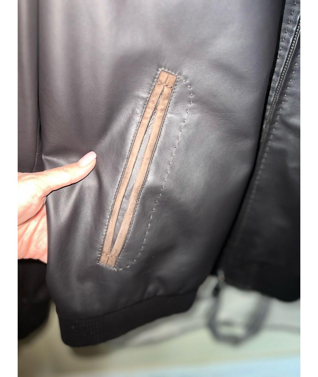 BRIONI Коричневая кожаная куртка, фото 4
