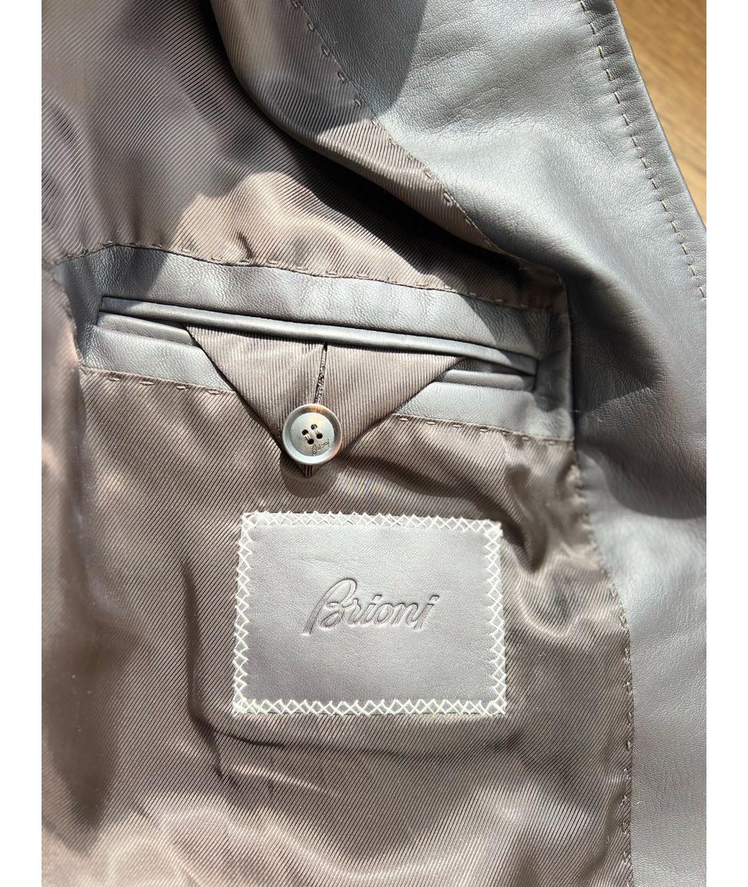 BRIONI Коричневая кожаная куртка, фото 6