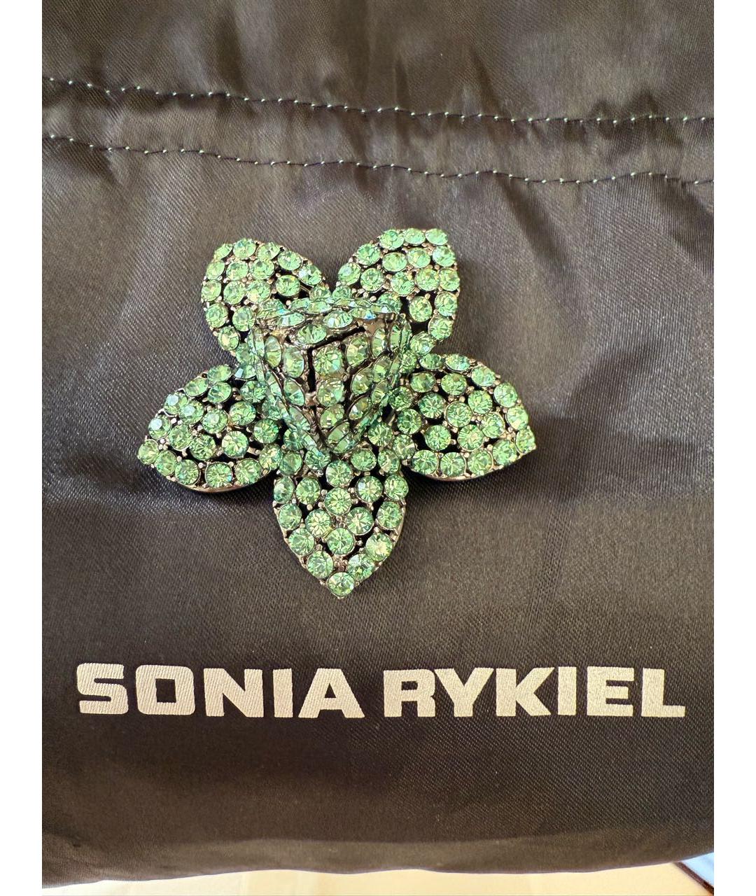 SONIA RYKIEL Зеленая металлическая булавка / брошь, фото 7