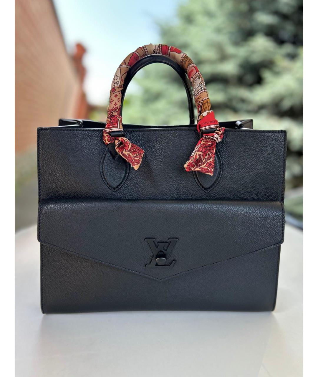 LOUIS VUITTON Черная кожаная сумка через плечо, фото 9