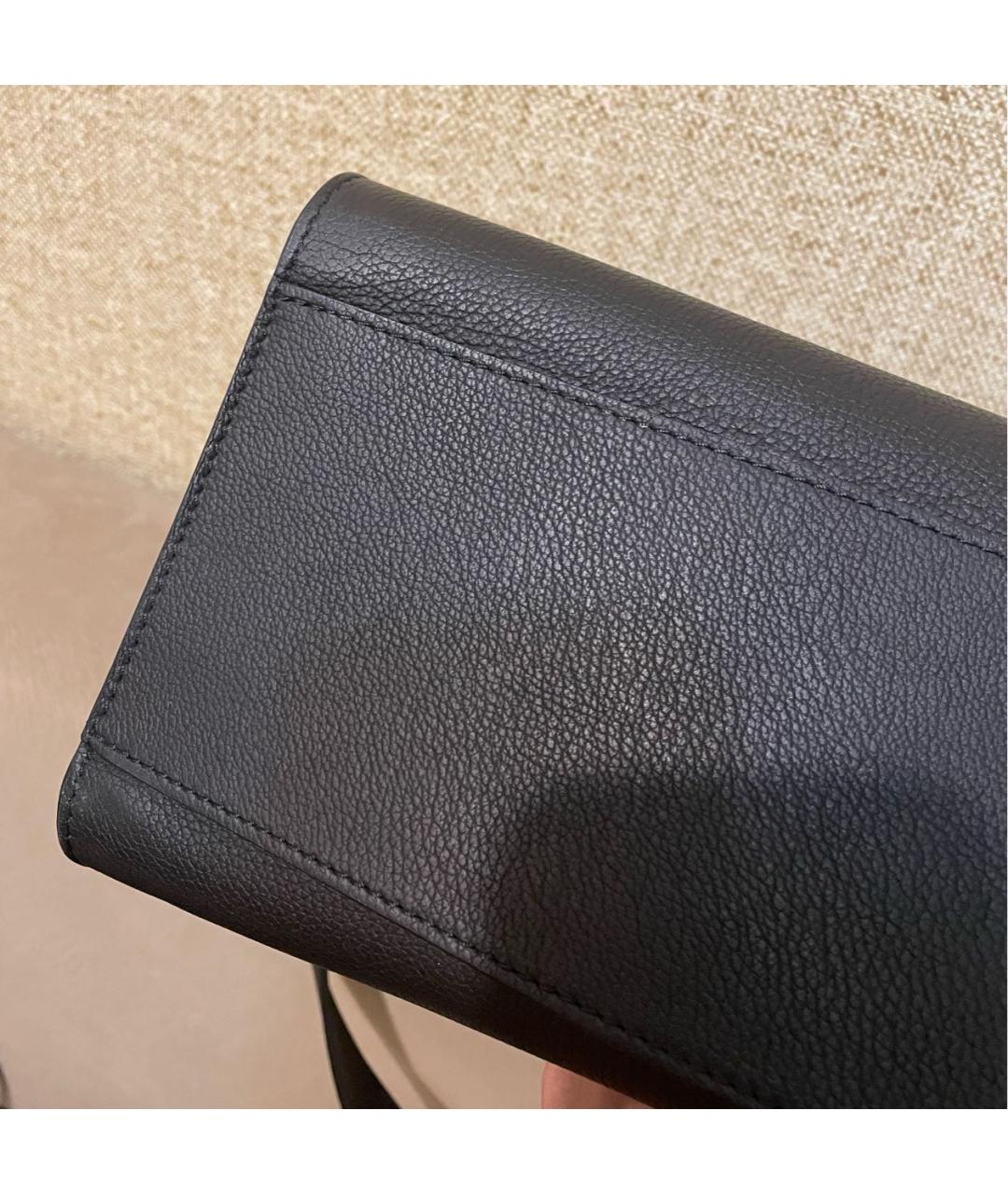 LOUIS VUITTON Черная кожаная сумка через плечо, фото 8