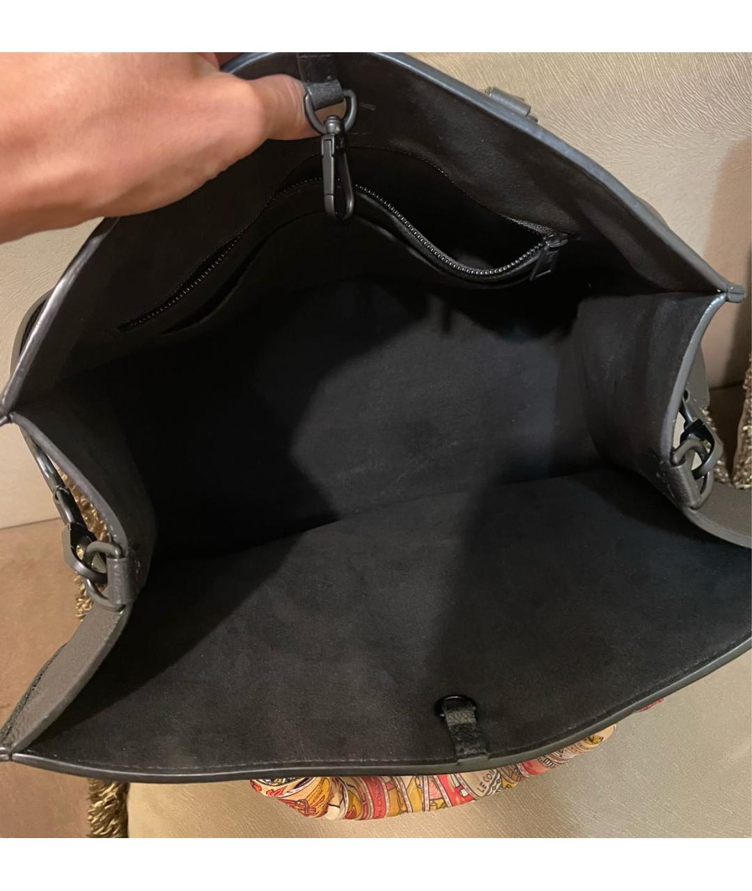 LOUIS VUITTON Черная кожаная сумка через плечо, фото 7