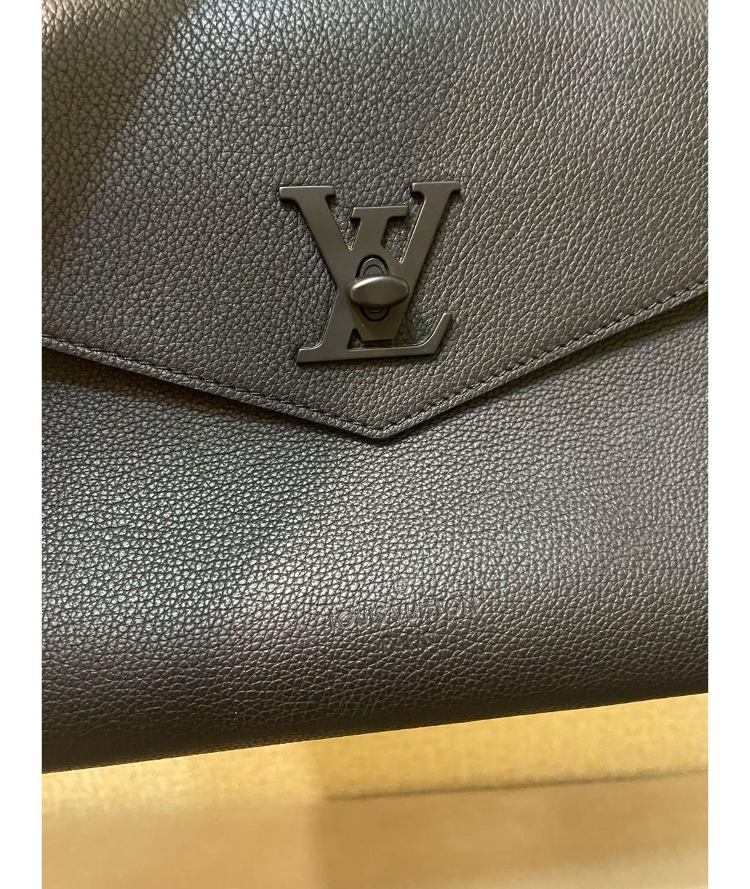 LOUIS VUITTON Черная кожаная сумка через плечо, фото 6