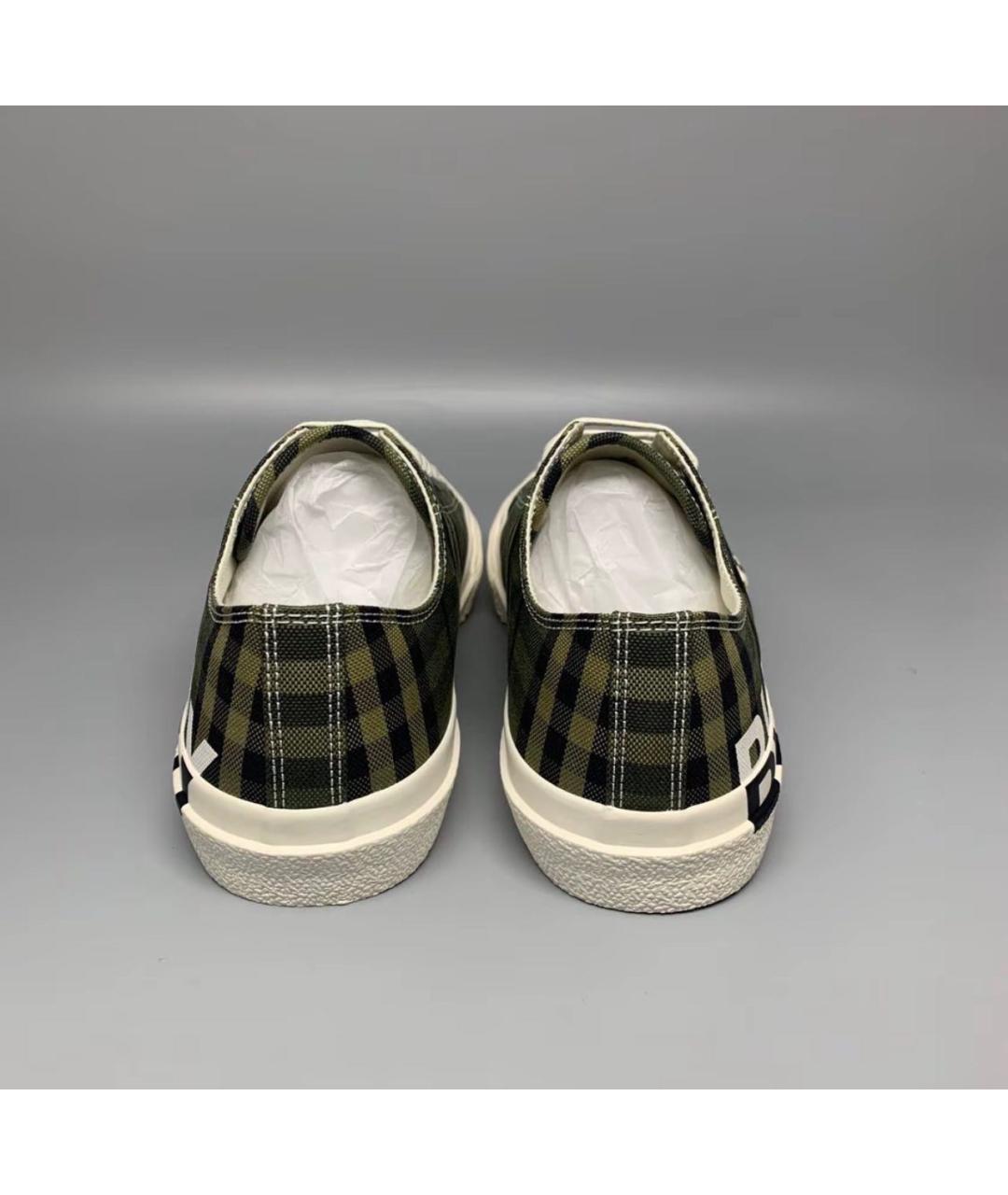 BURBERRY Хаки текстильные низкие кроссовки / кеды, фото 3