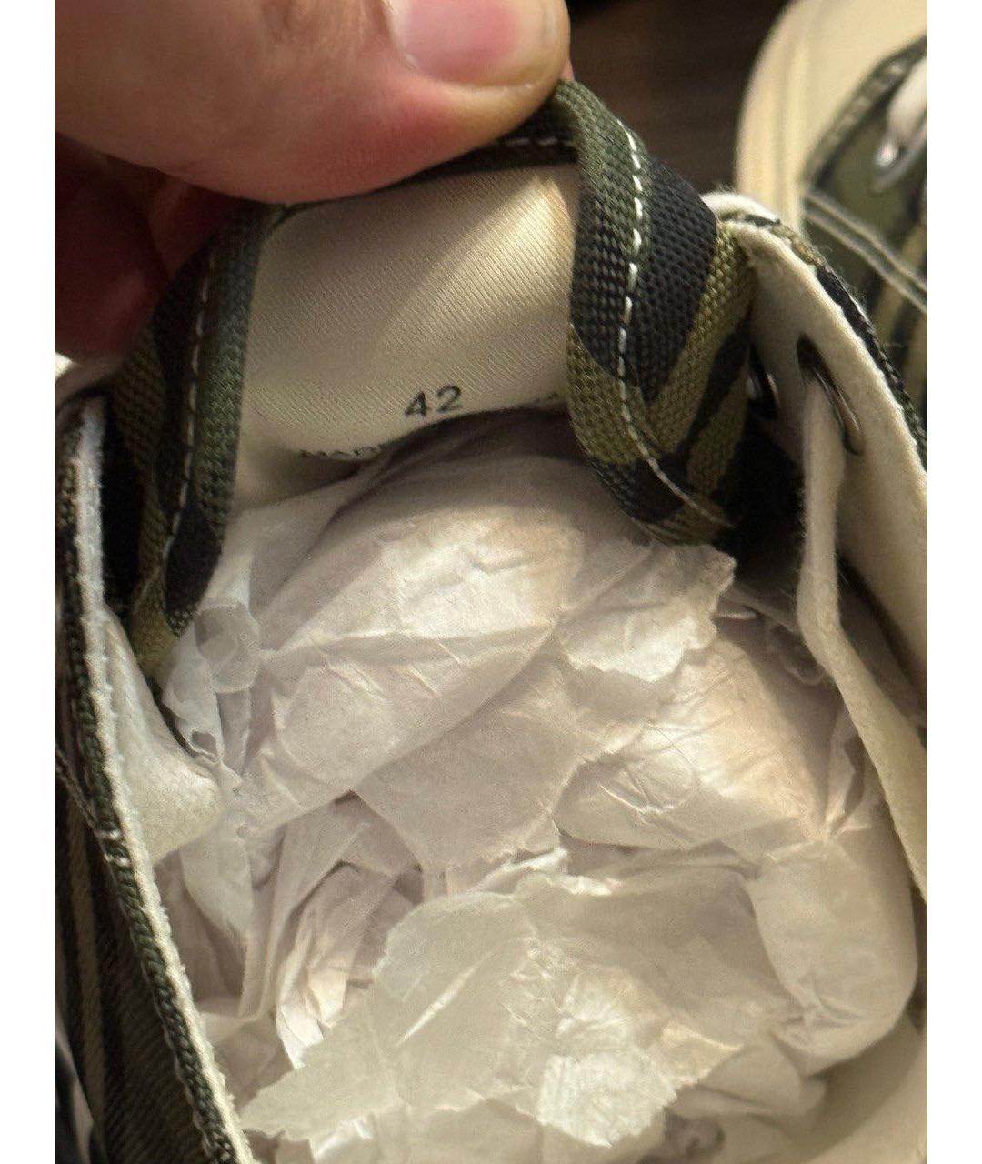 BURBERRY Хаки текстильные низкие кроссовки / кеды, фото 7