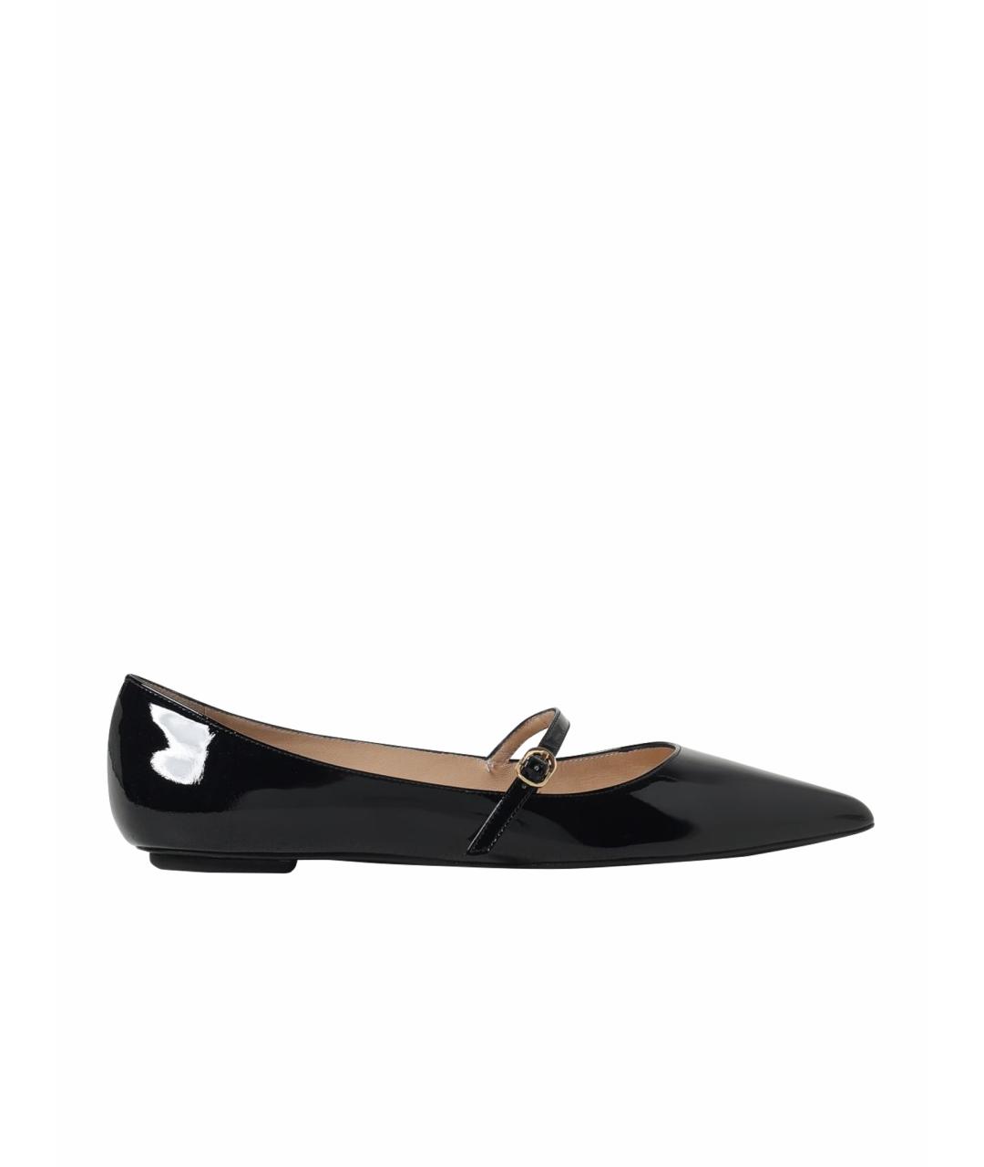 STUART WEITZMAN Черные балетки из лакированной кожи, фото 1