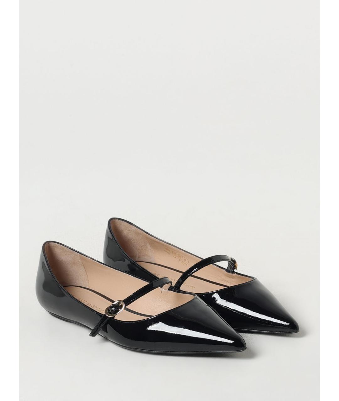 STUART WEITZMAN Черные балетки из лакированной кожи, фото 2