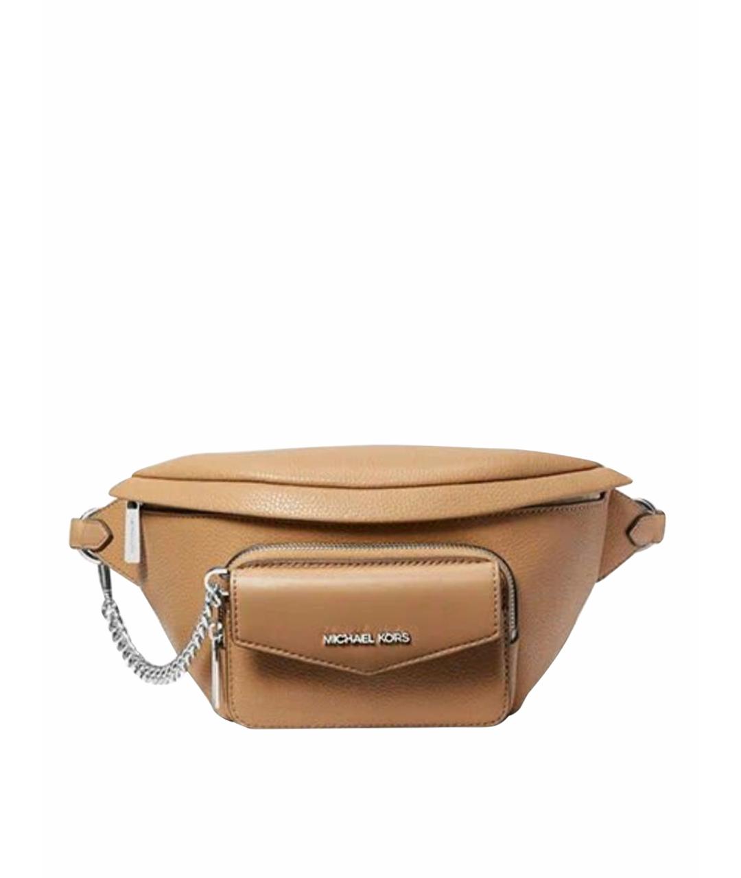MICHAEL KORS Бежевая кожаная поясная сумка, фото 1