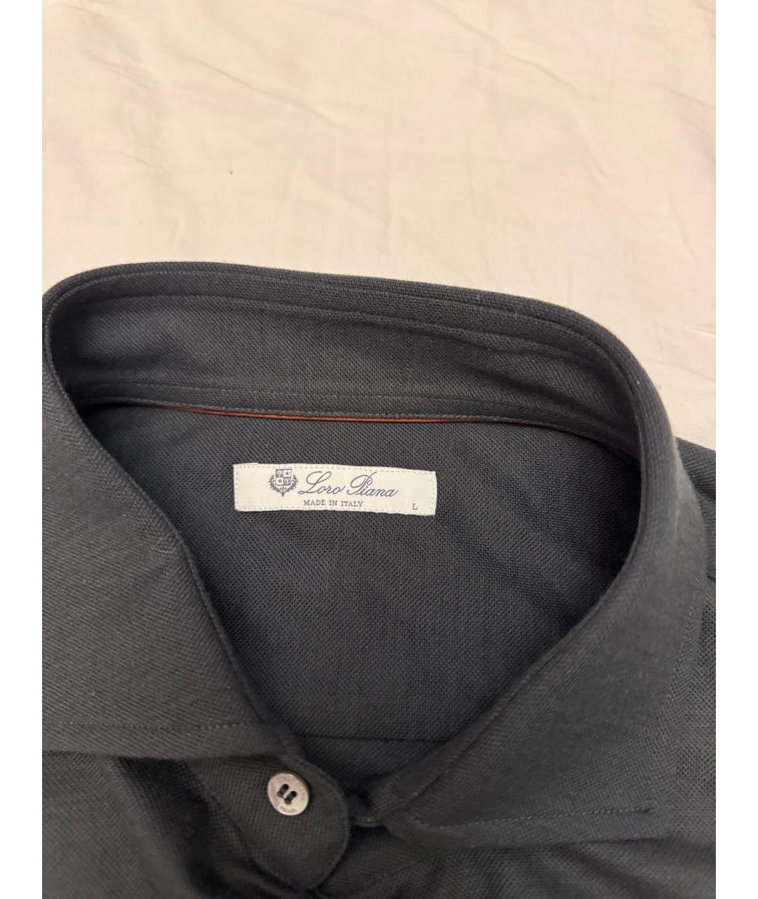 LORO PIANA Черная шерстяная кэжуал рубашка, фото 4