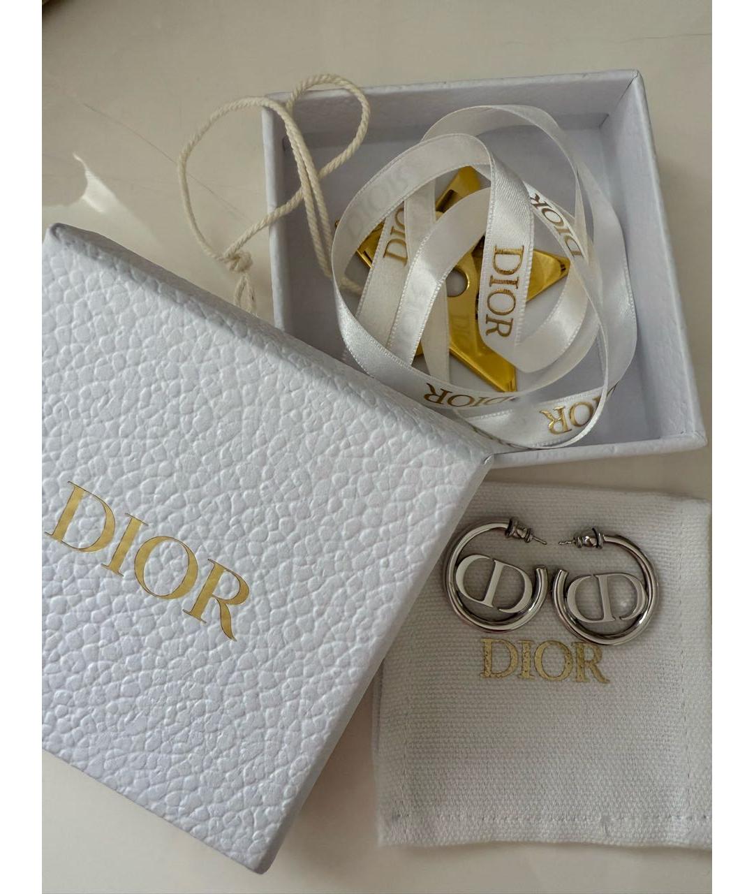 CHRISTIAN DIOR Серебряные металлические серьги, фото 2