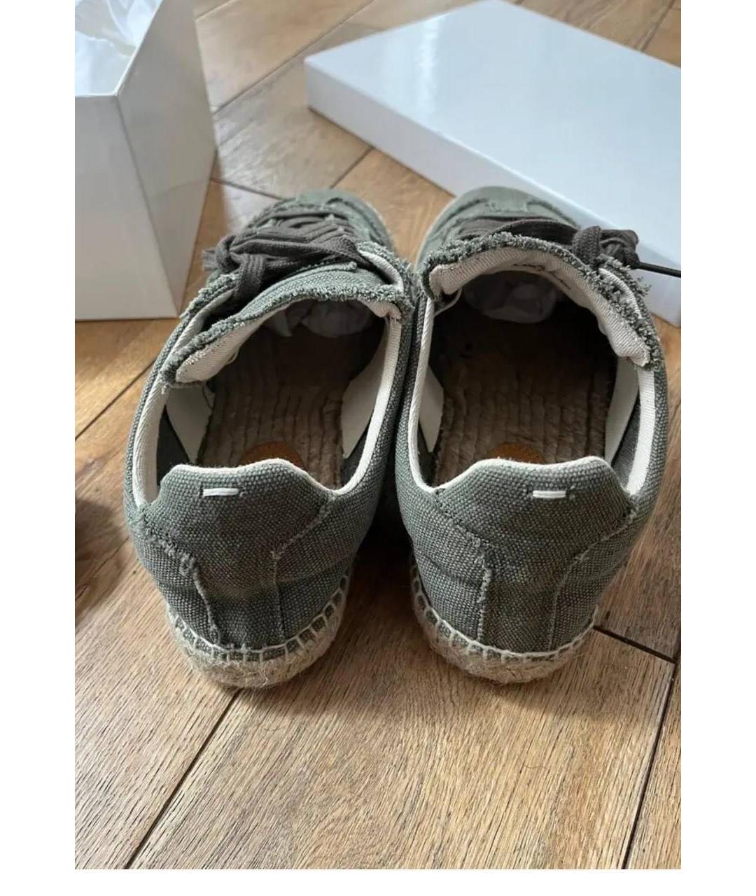 MAISON MARGIELA Хаки текстильные кеды, фото 4