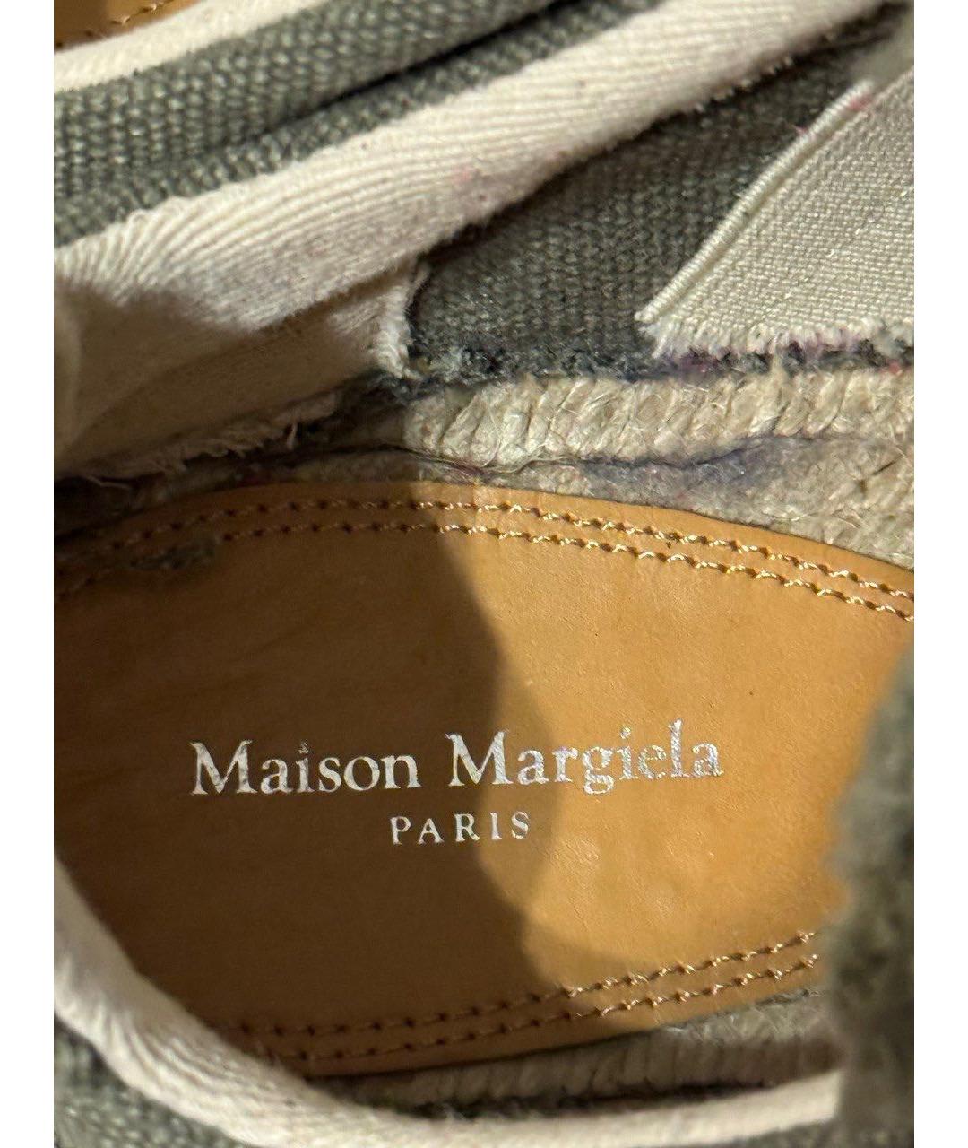 MAISON MARGIELA Хаки текстильные кеды, фото 6