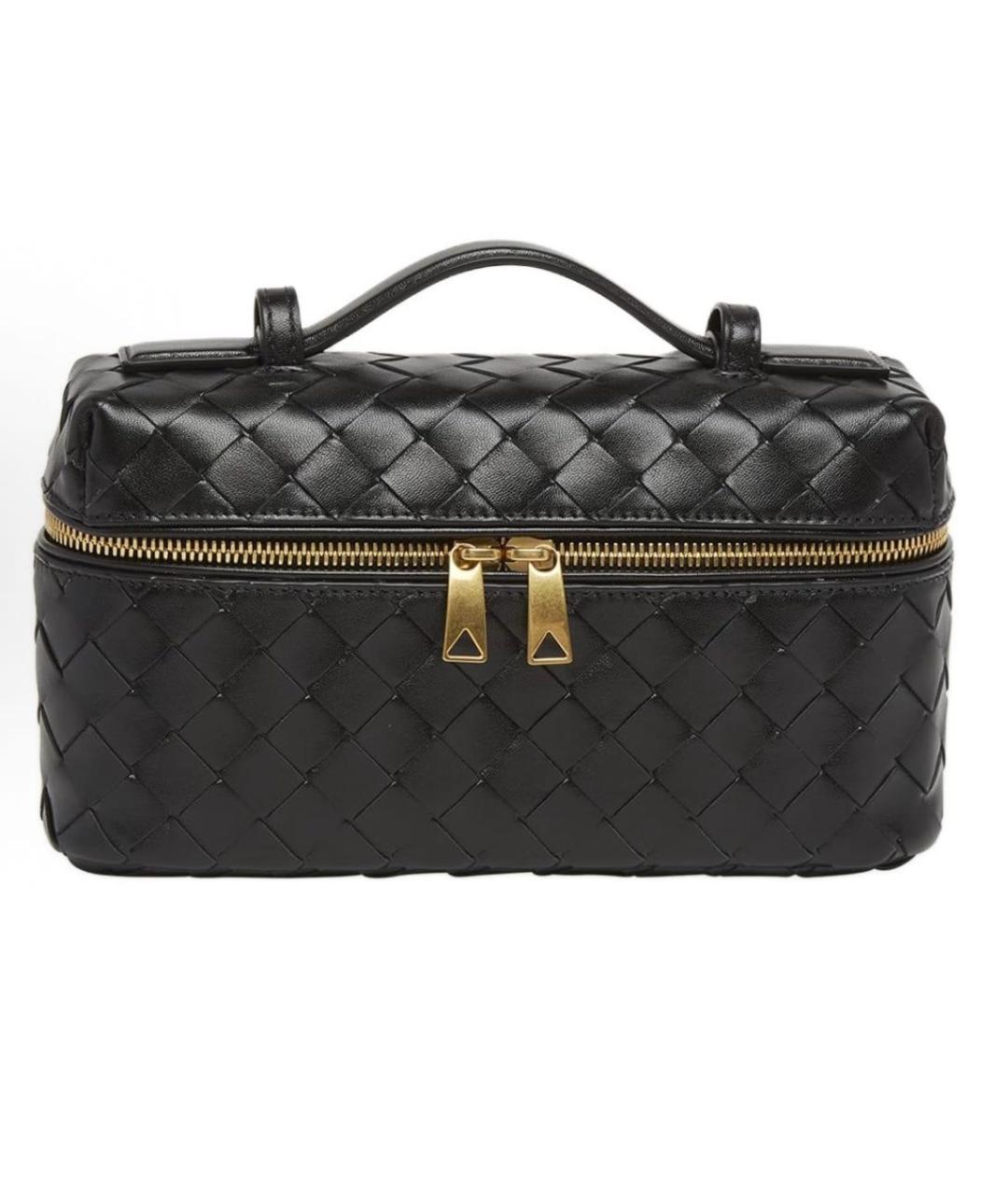 BOTTEGA VENETA Черная кожаная сумка с короткими ручками, фото 6
