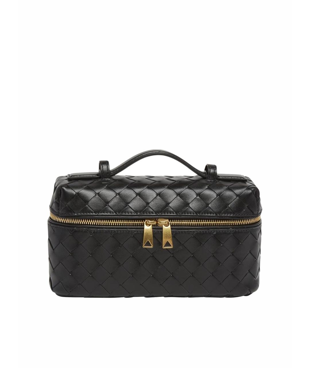 BOTTEGA VENETA Черная кожаная сумка с короткими ручками, фото 1