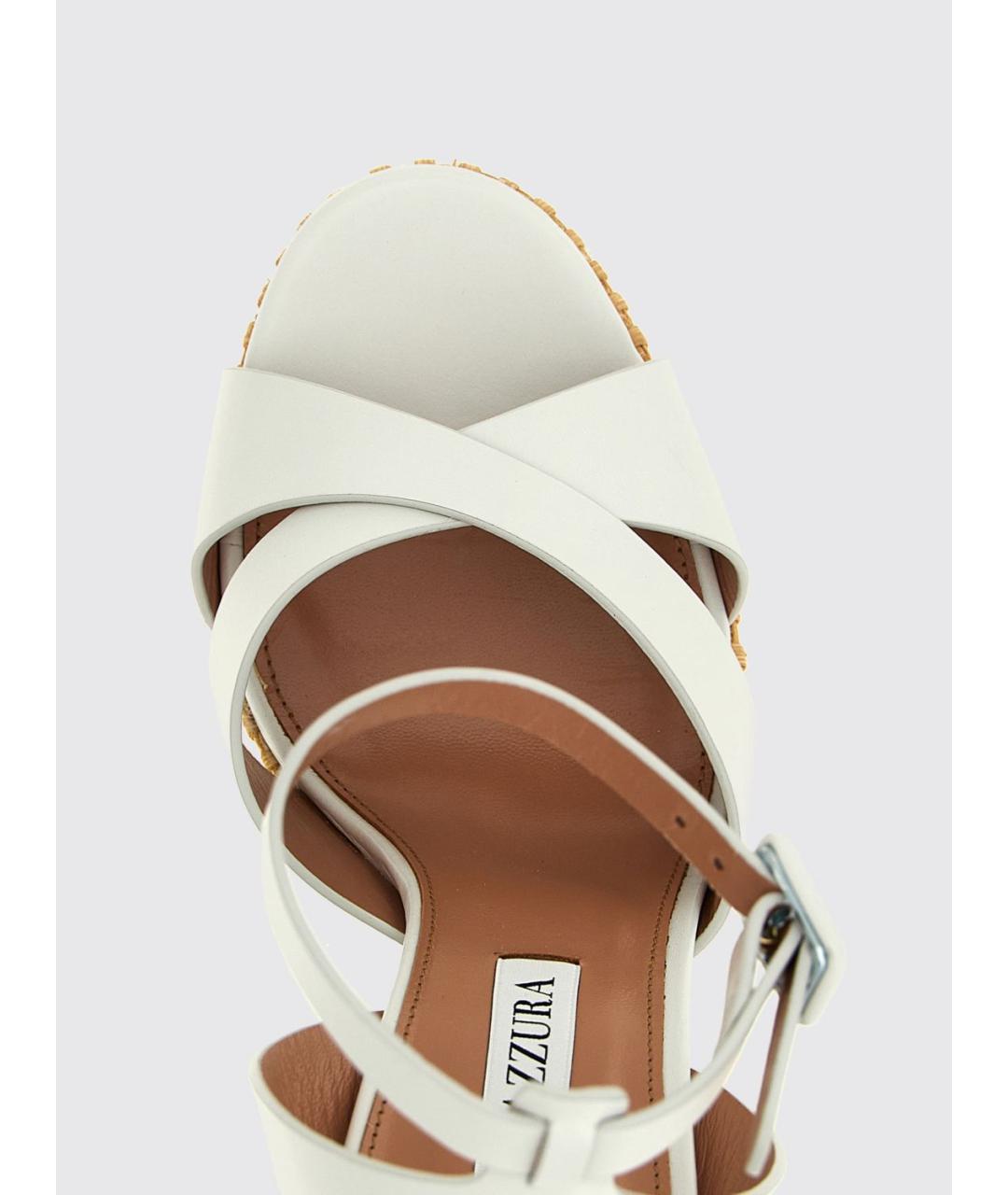 AQUAZZURA Белые кожаные босоножки, фото 4