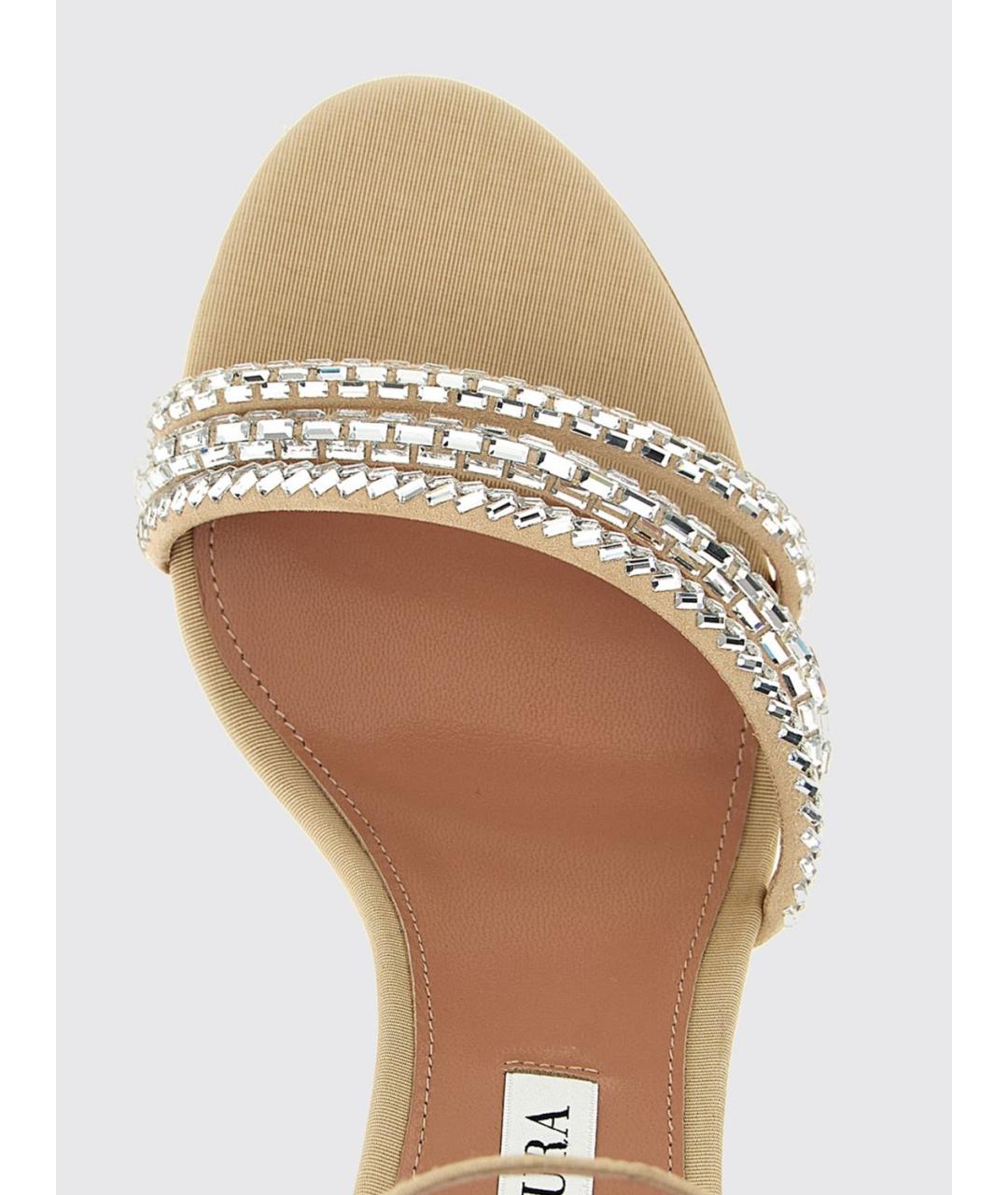 AQUAZZURA Бежевые босоножки, фото 4