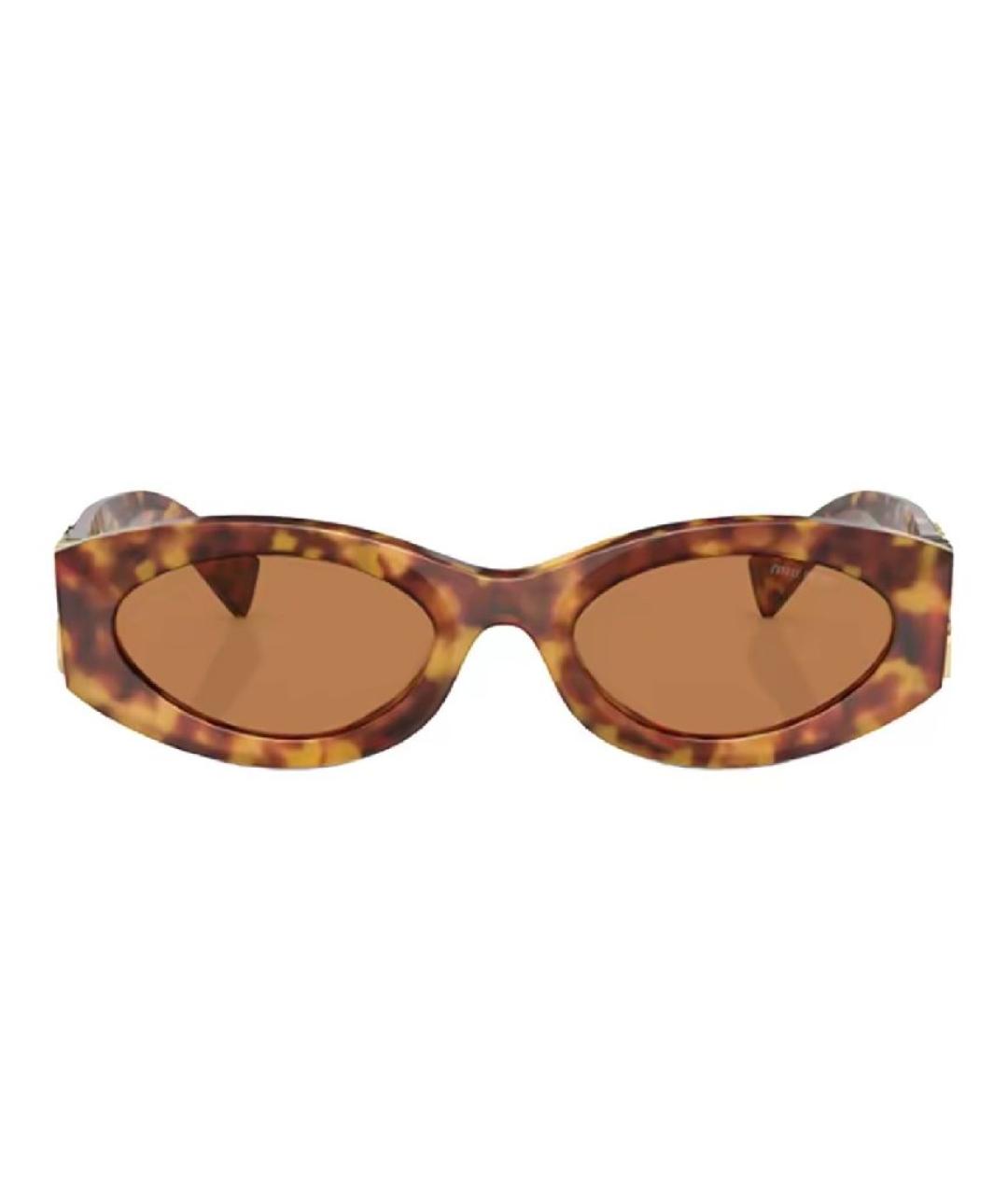 MIU MIU Коричневые пластиковые солнцезащитные очки, фото 1