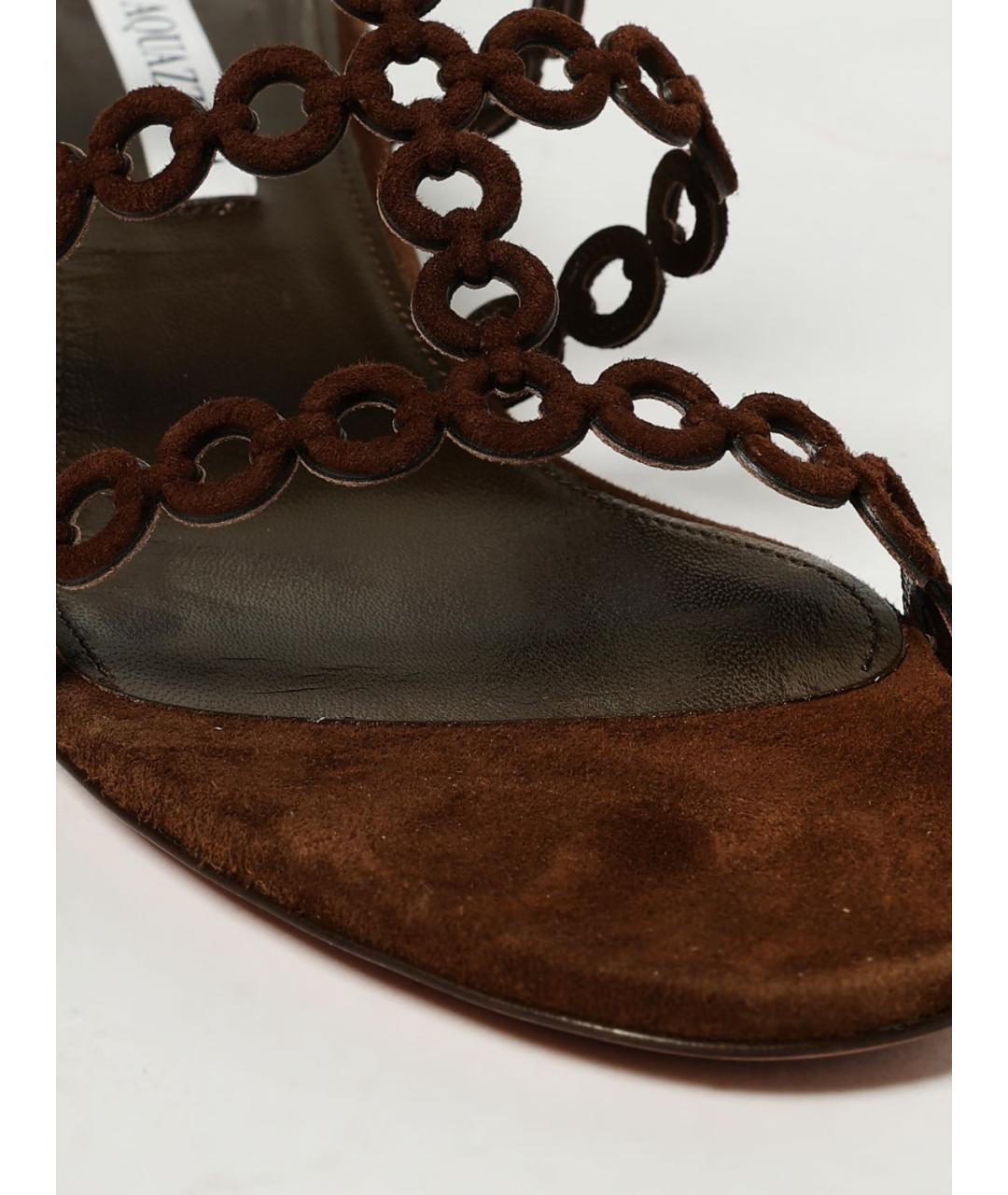 AQUAZZURA Коричневые босоножки, фото 4