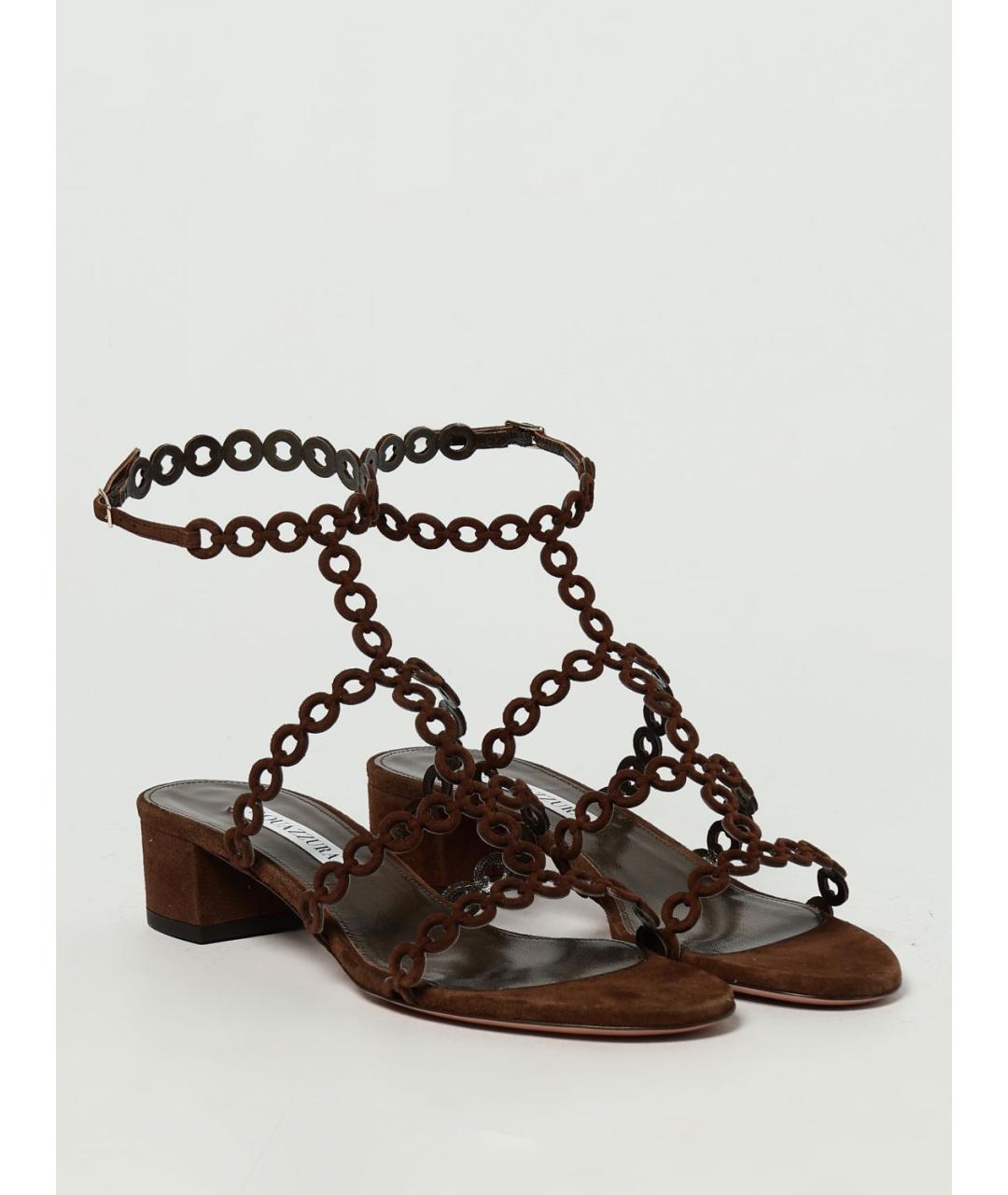 AQUAZZURA Коричневые босоножки, фото 2