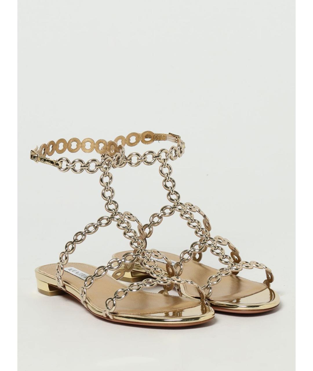 AQUAZZURA Золотые сандалии, фото 2