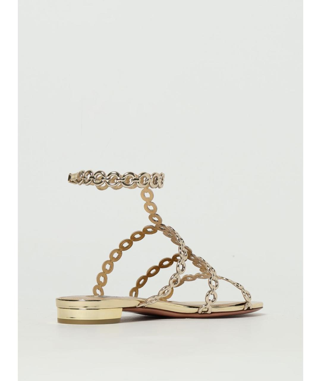 AQUAZZURA Золотые сандалии, фото 3