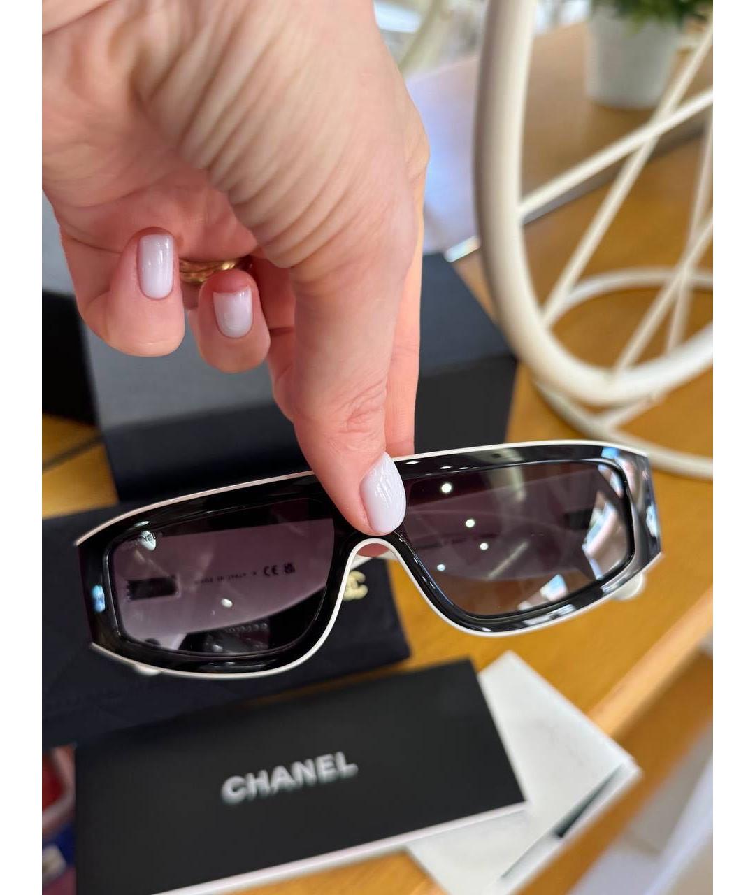 CHANEL Черные пластиковые солнцезащитные очки, фото 2