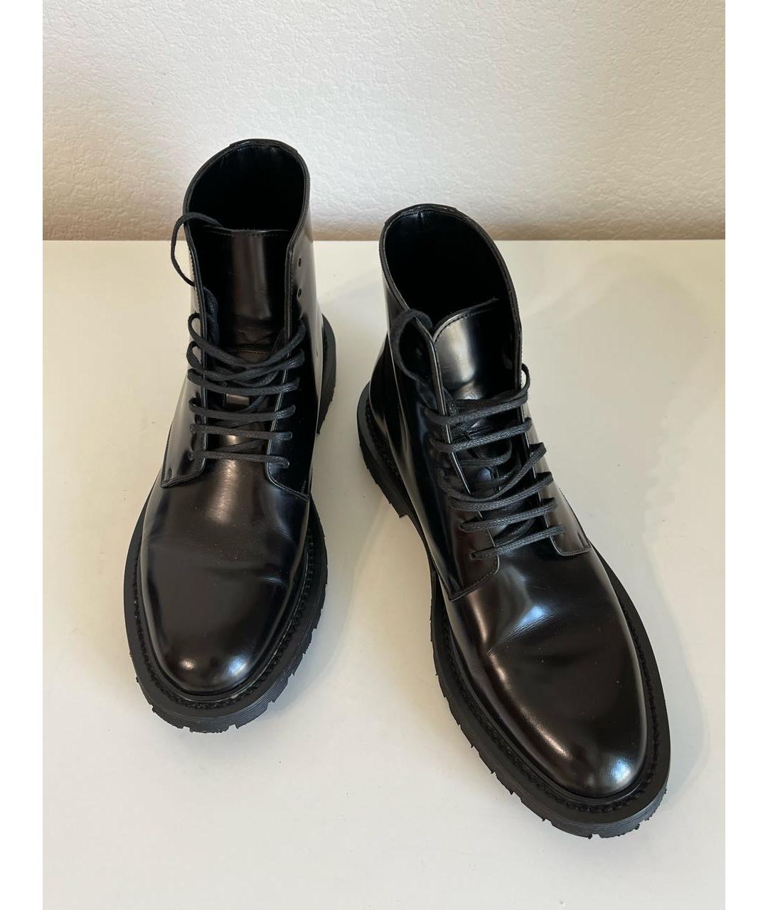 SAINT LAURENT Черные кожаные ботинки, фото 2