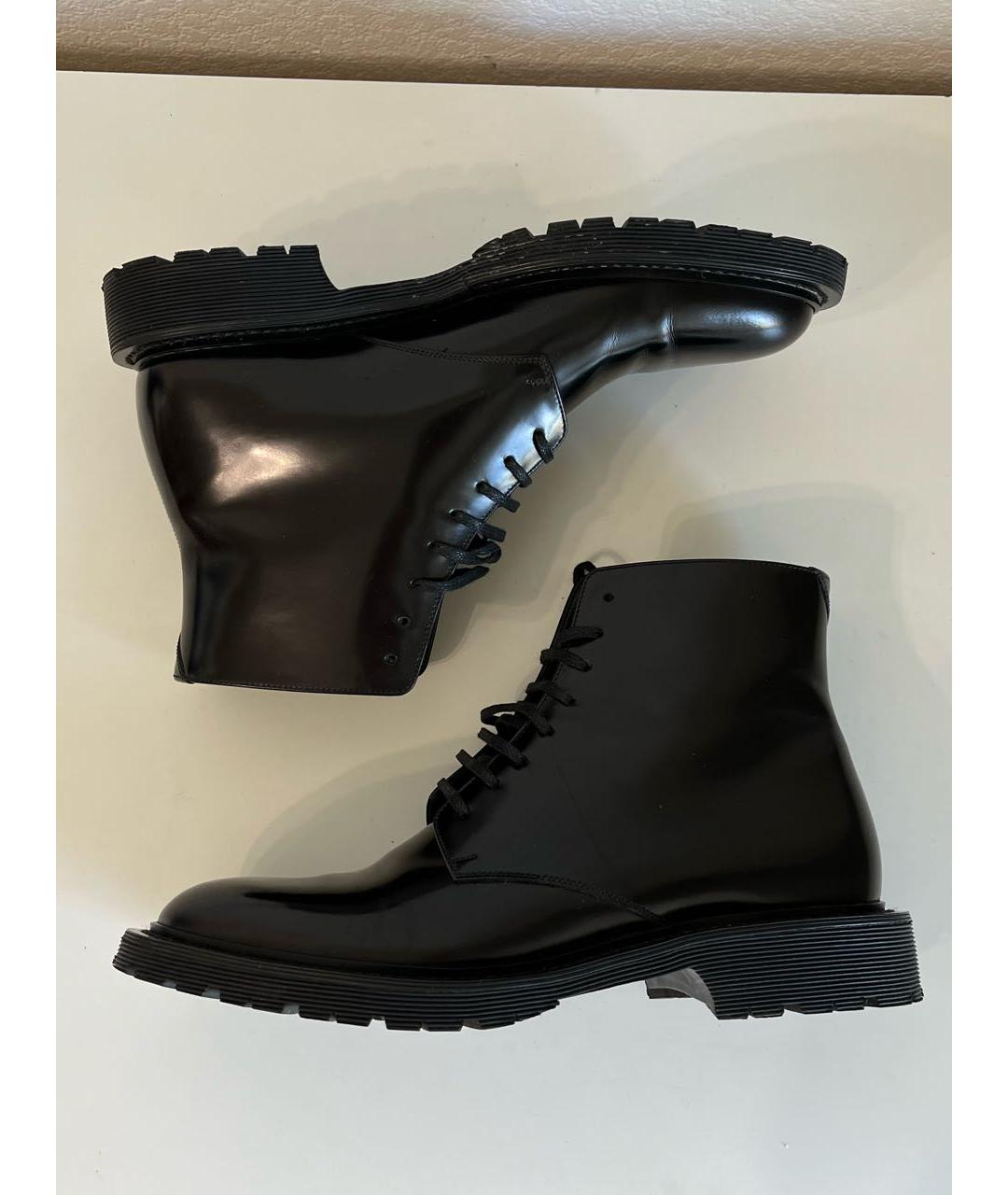 SAINT LAURENT Черные кожаные ботинки, фото 3