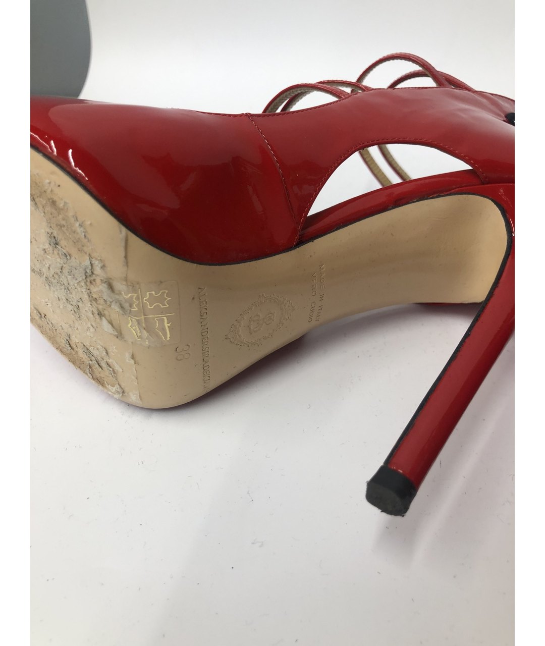 ALEKSANDER SIRADEKIAN Красные туфли из лакированной кожи, фото 4