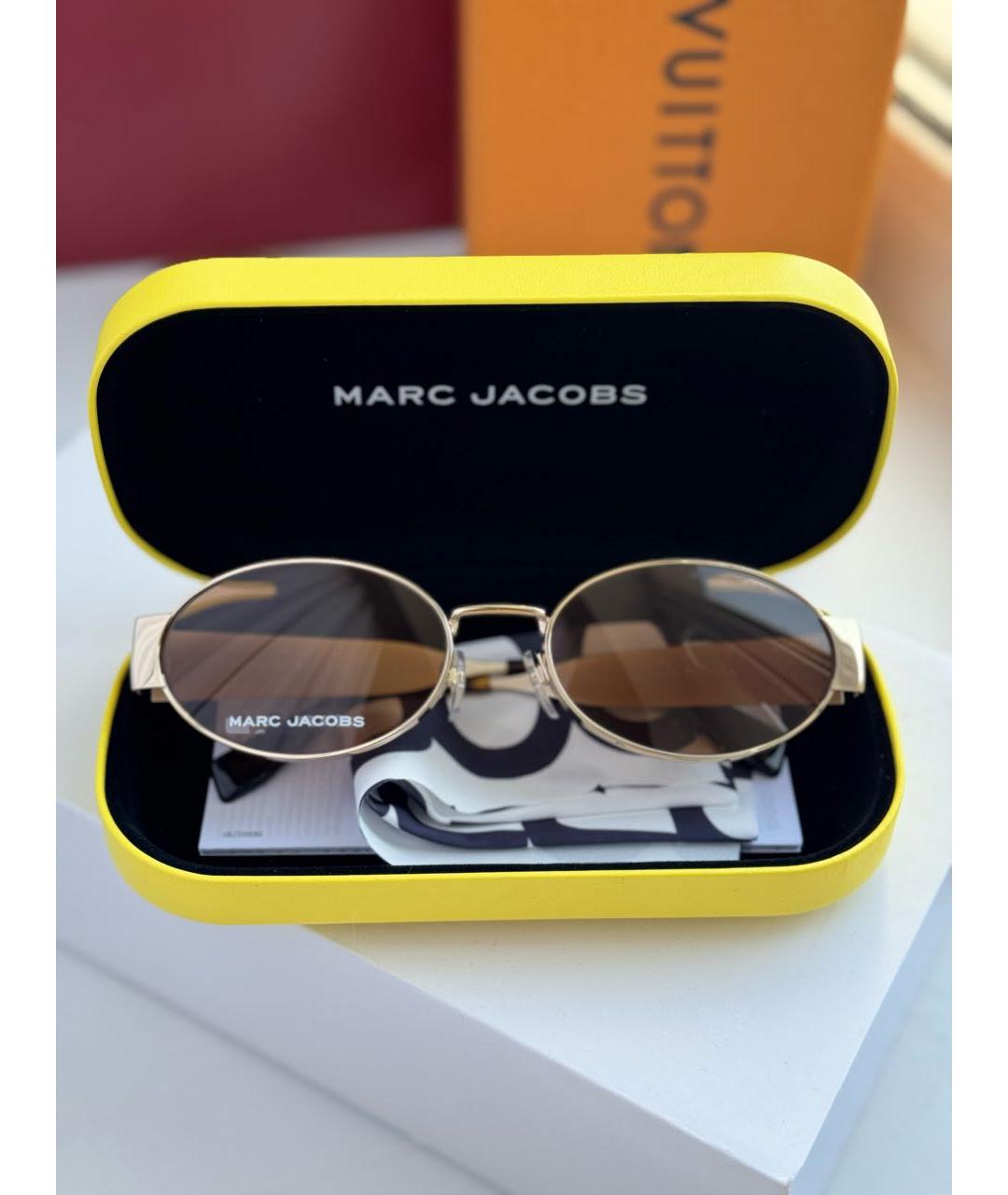 MARC JACOBS Золотые металлические солнцезащитные очки, фото 4