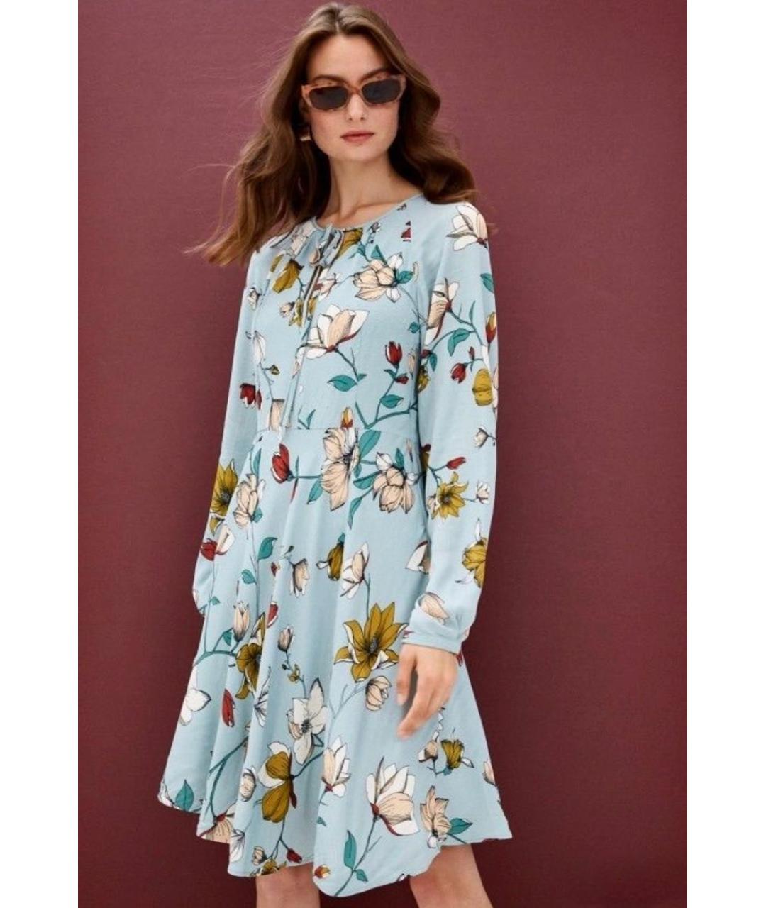 WEEKEND MAX MARA Голубое вискозное коктейльное платье, фото 5